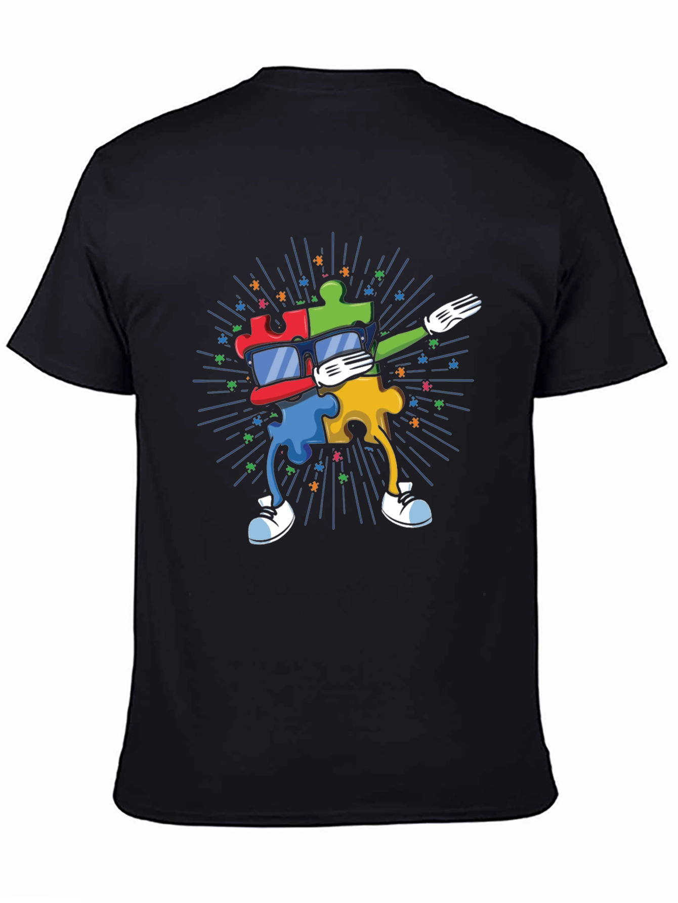 Autism Awareness Dabbing Puzzle Piece T-Shirt