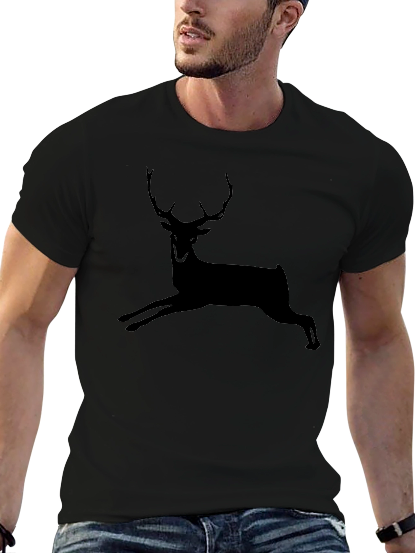 Black Deer Silhouette T-Shirt - Unisex