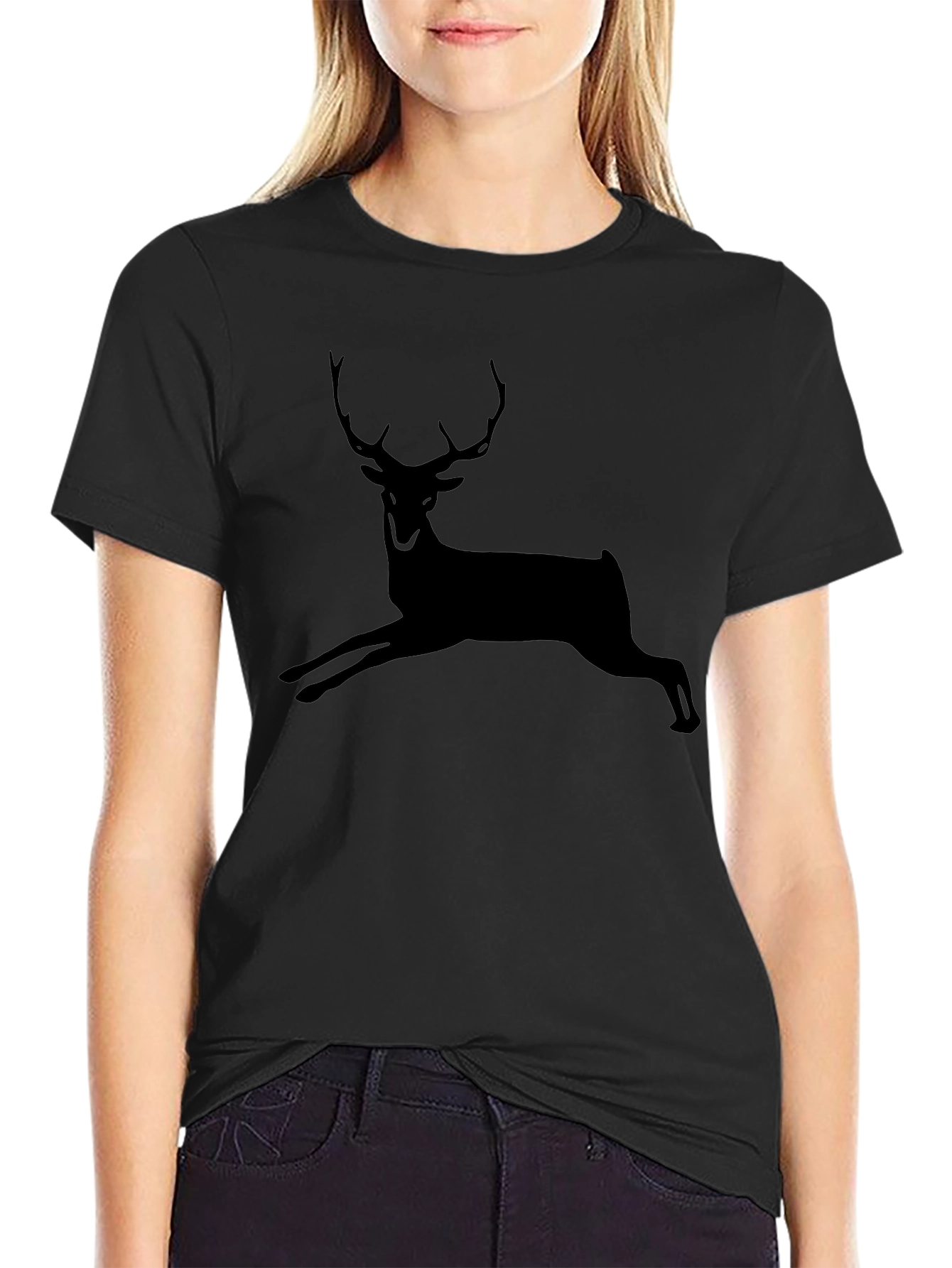Black Deer Silhouette T-Shirt - Unisex