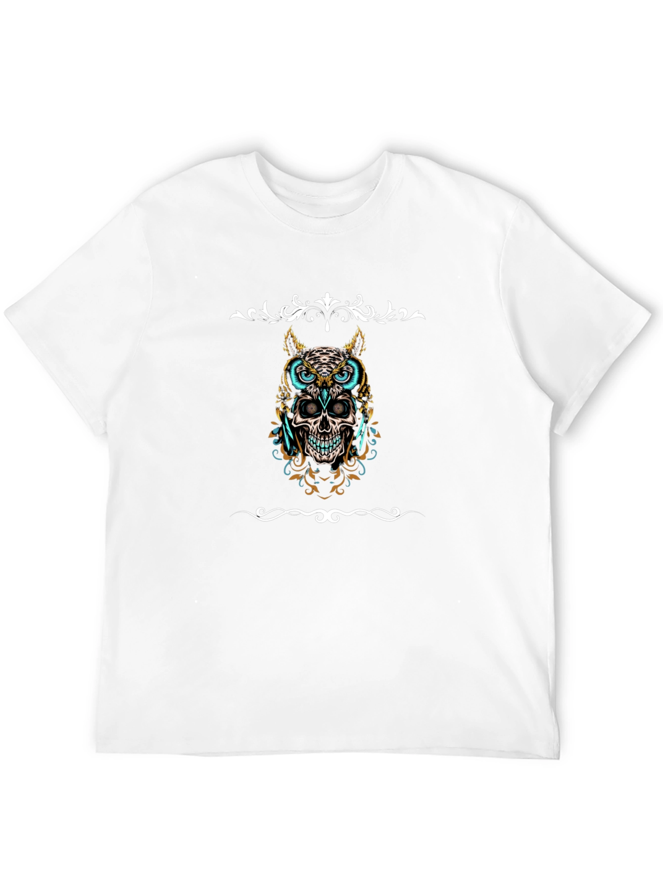 Skull Owl Graphic Tee - Mens Black T-Shirt