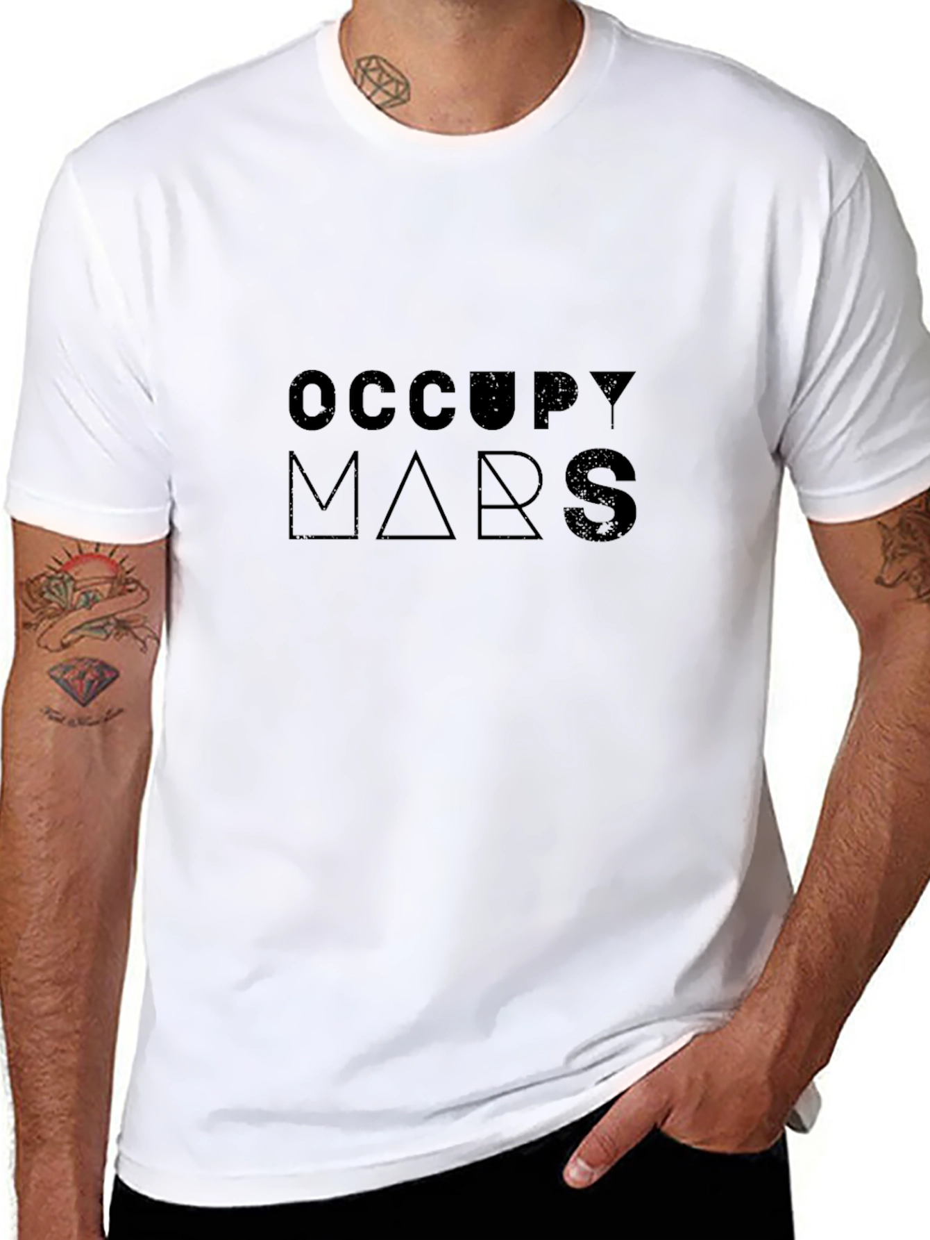 Occupy Mars Graphic Print T-Shirt - Black