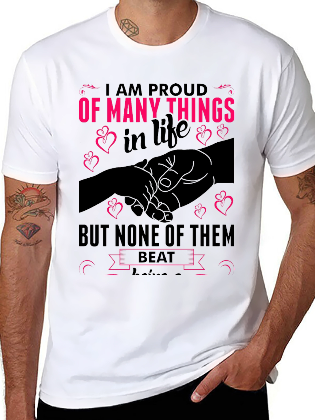 Proud Parent Black Graphic T-Shirt
