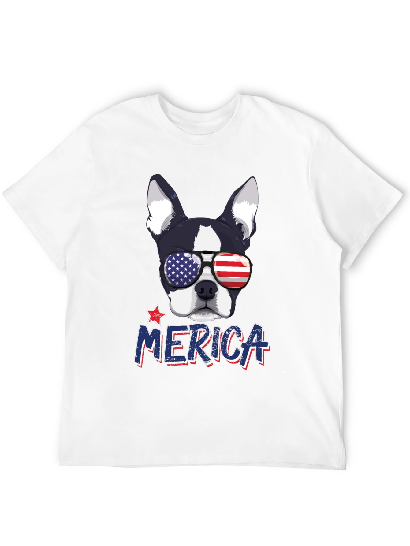 Patriotic Dog T-Shirt -  Merica USA Flag Sunglasses