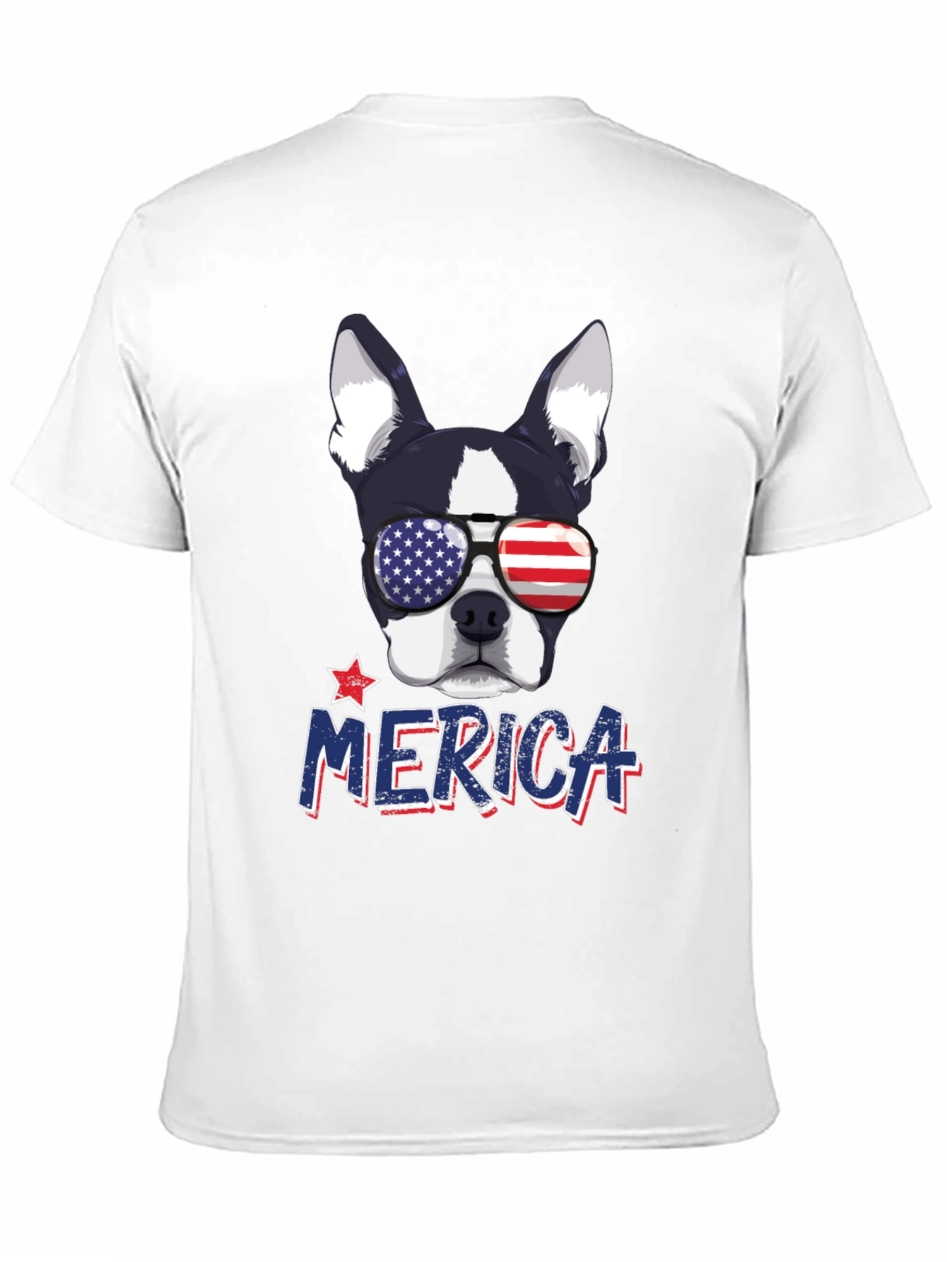 Patriotic Dog T-Shirt -  Merica USA Flag Sunglasses