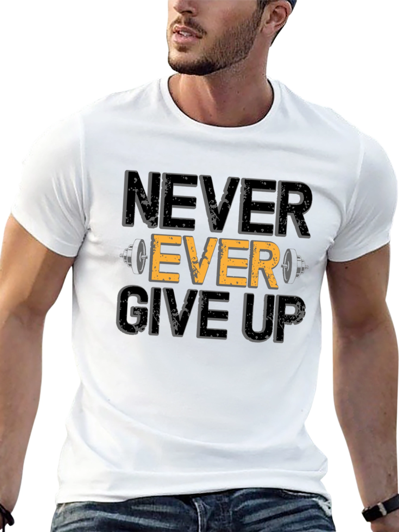 Never Ever Give Up Fitness T-Shirt