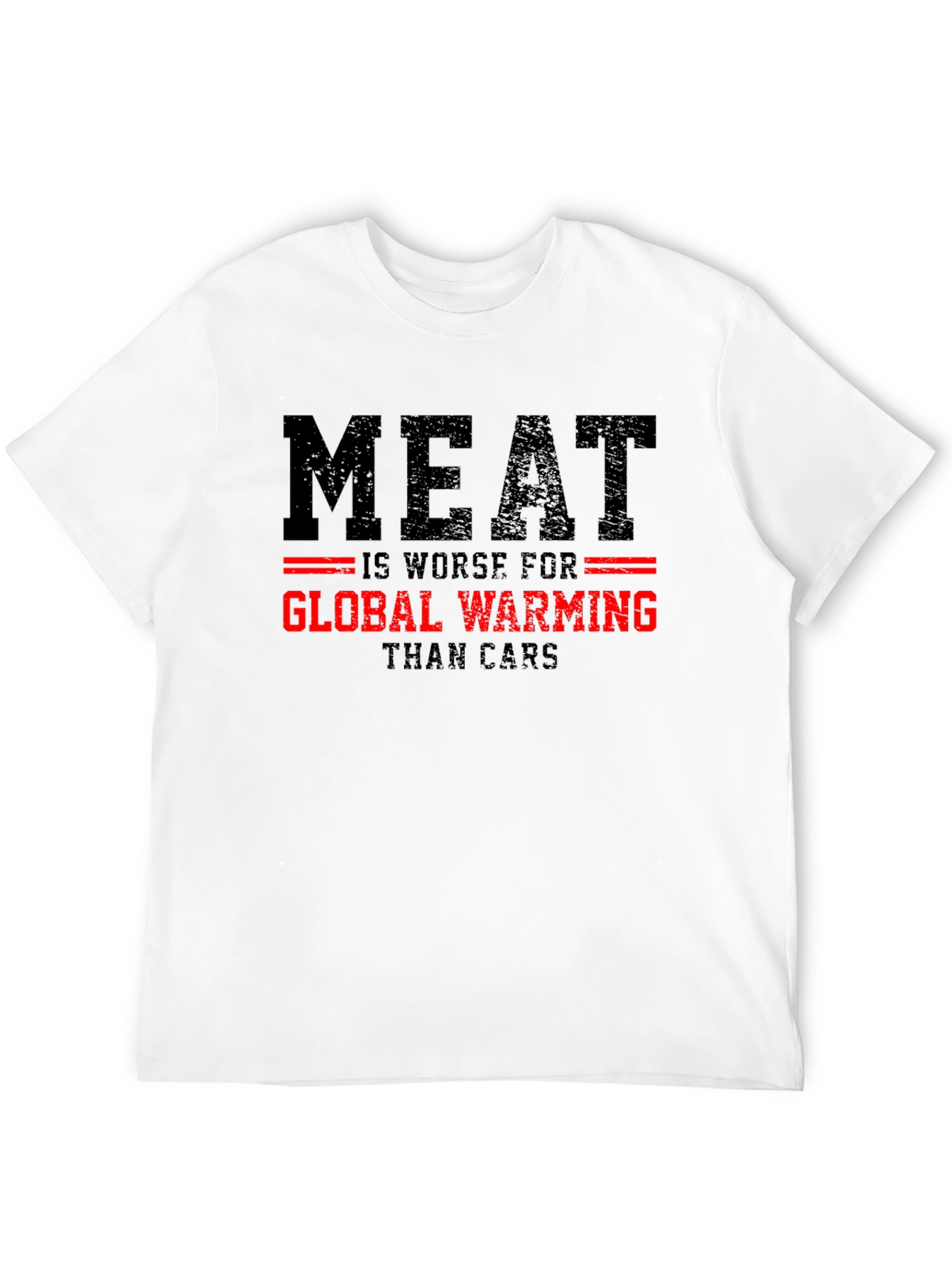 Meat vs Cars Global Warming Graphic T-Shirt