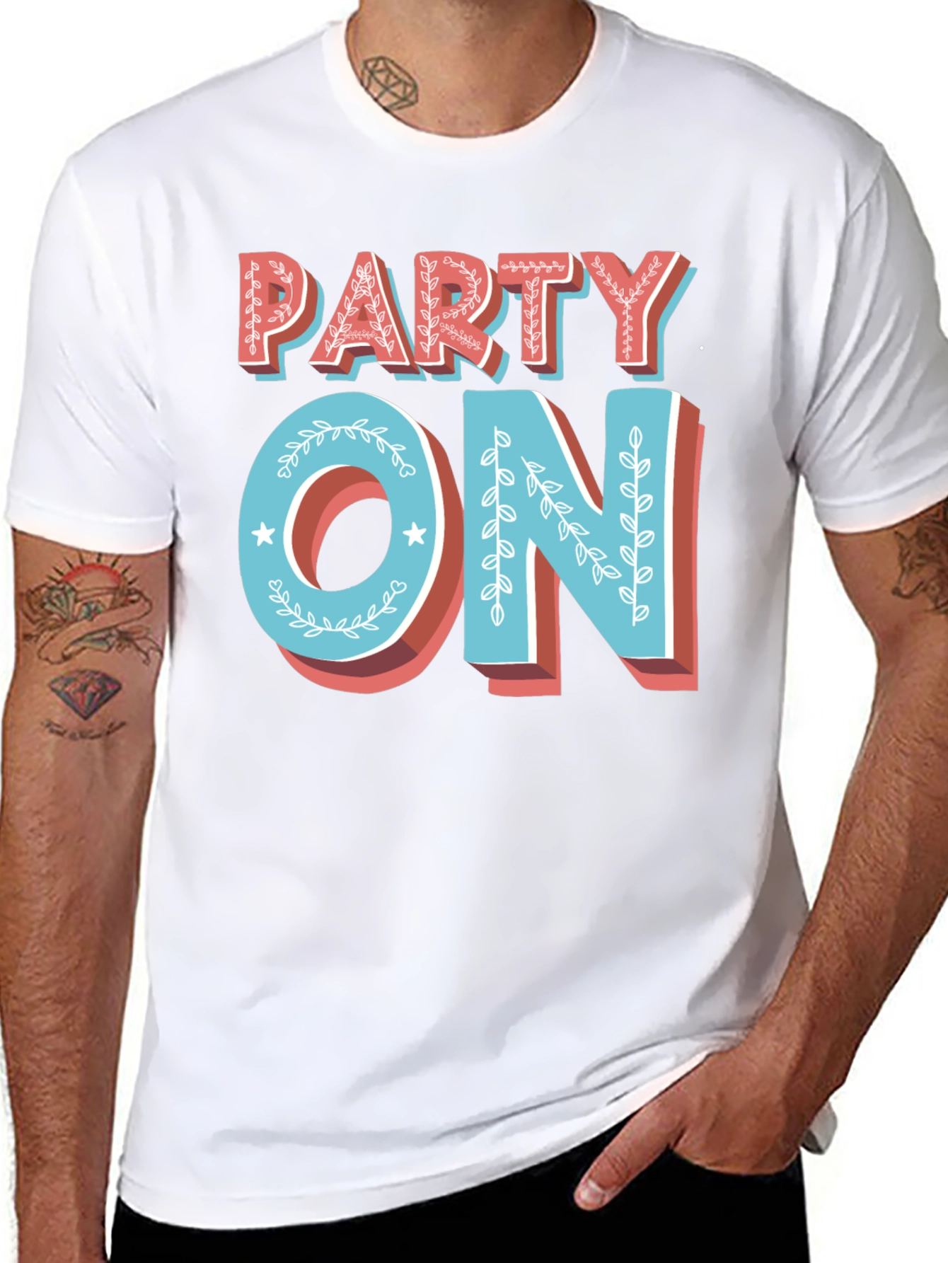 Party On Graphic Tee - Retro Design