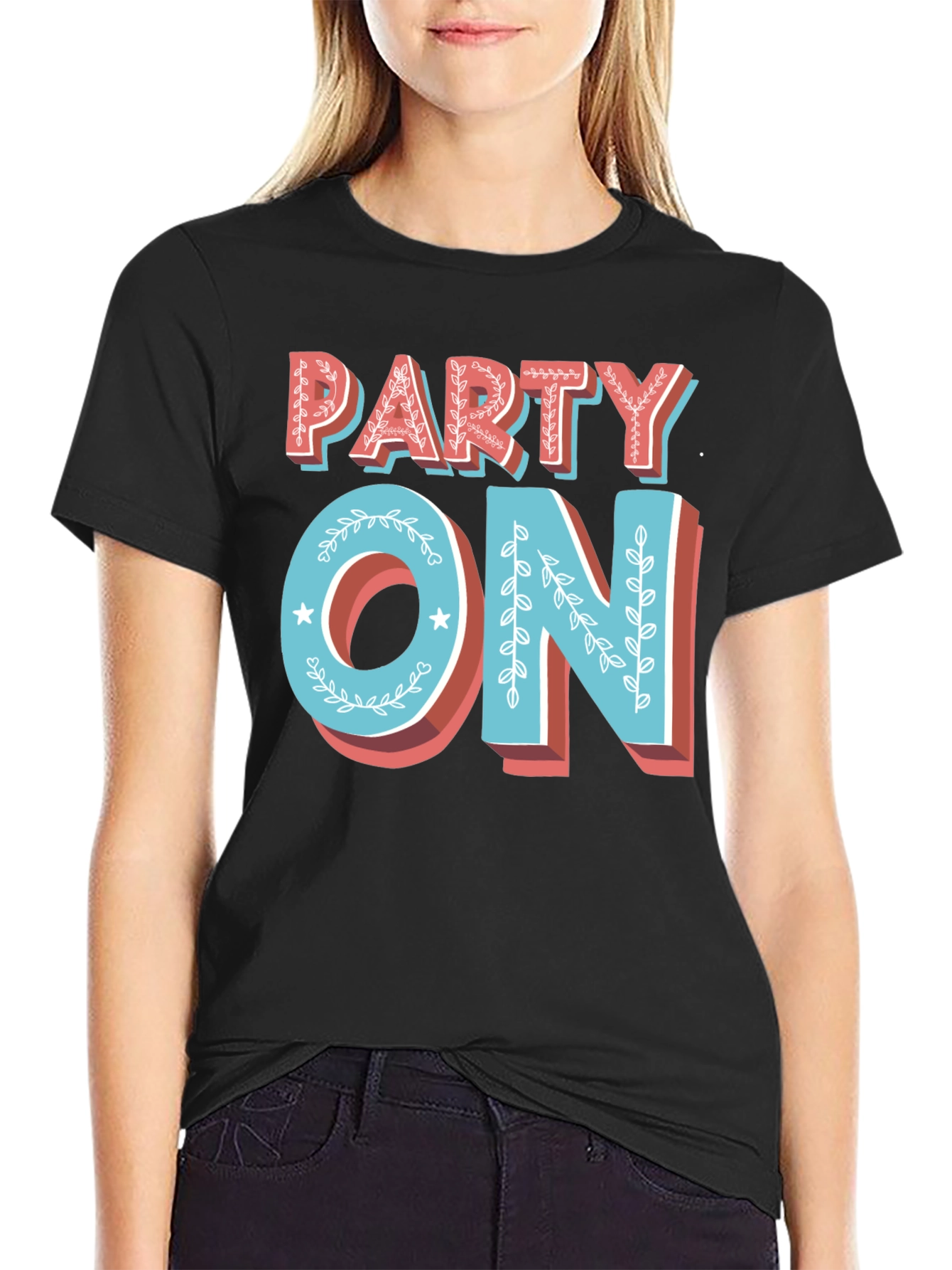 Party On Graphic Tee - Retro Design