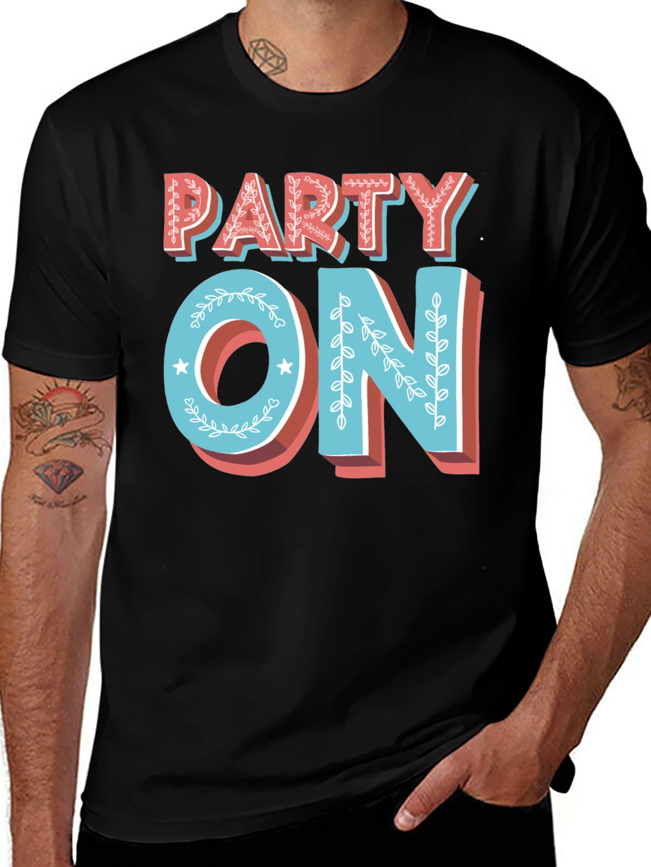 Party On Graphic Tee - Retro Design