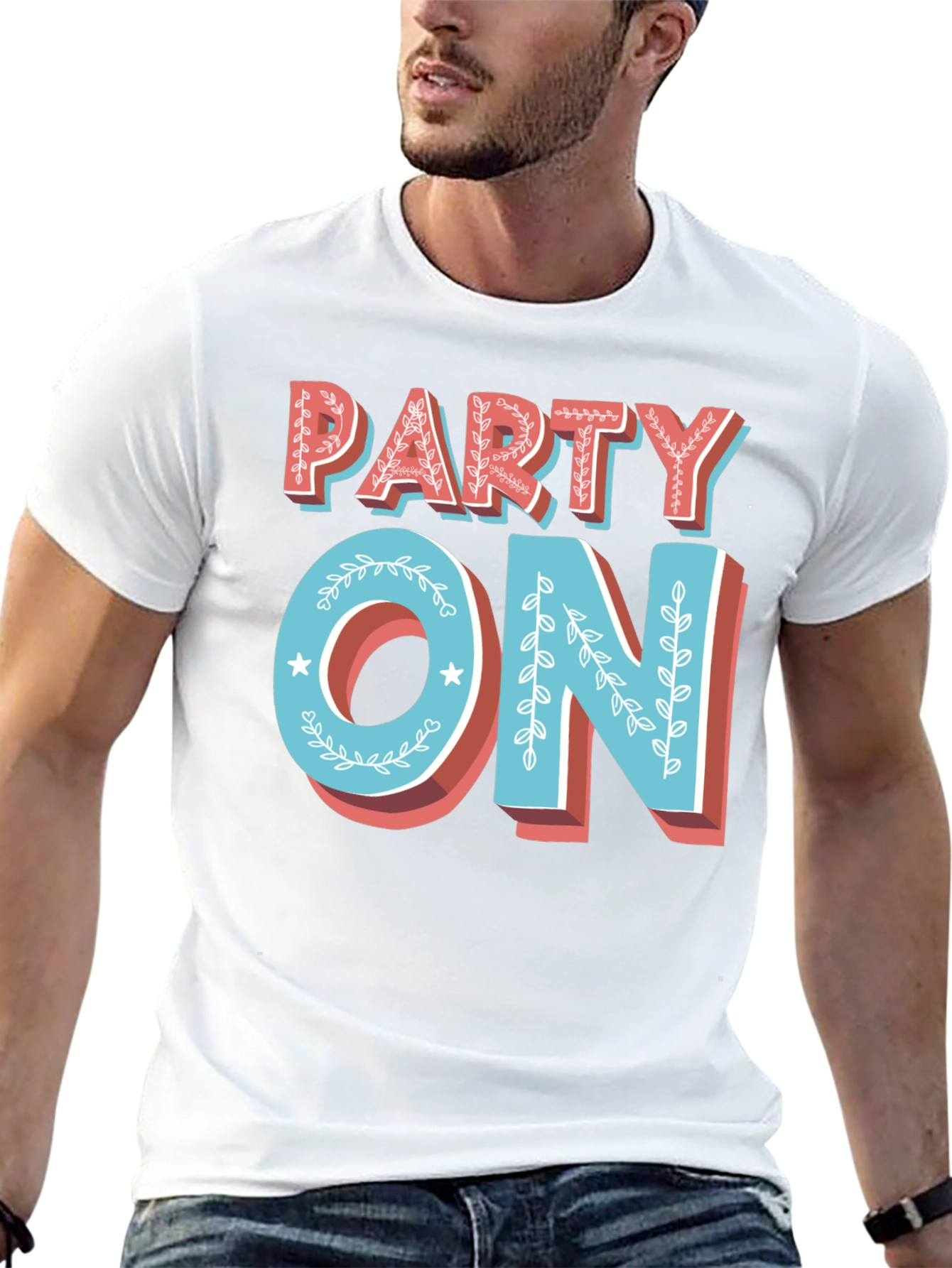Party On Graphic Tee - Retro Design