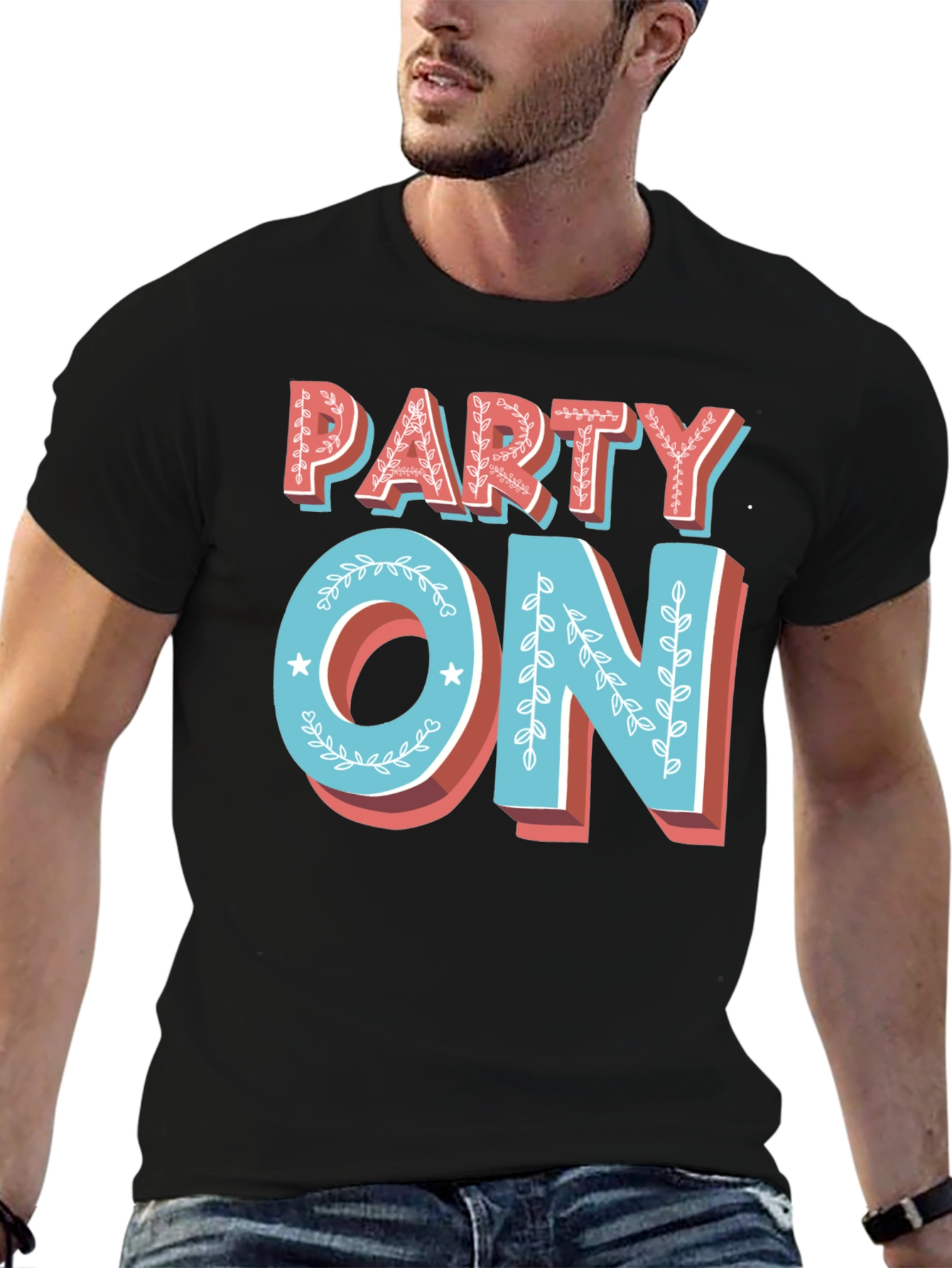Party On Graphic Tee - Retro Design