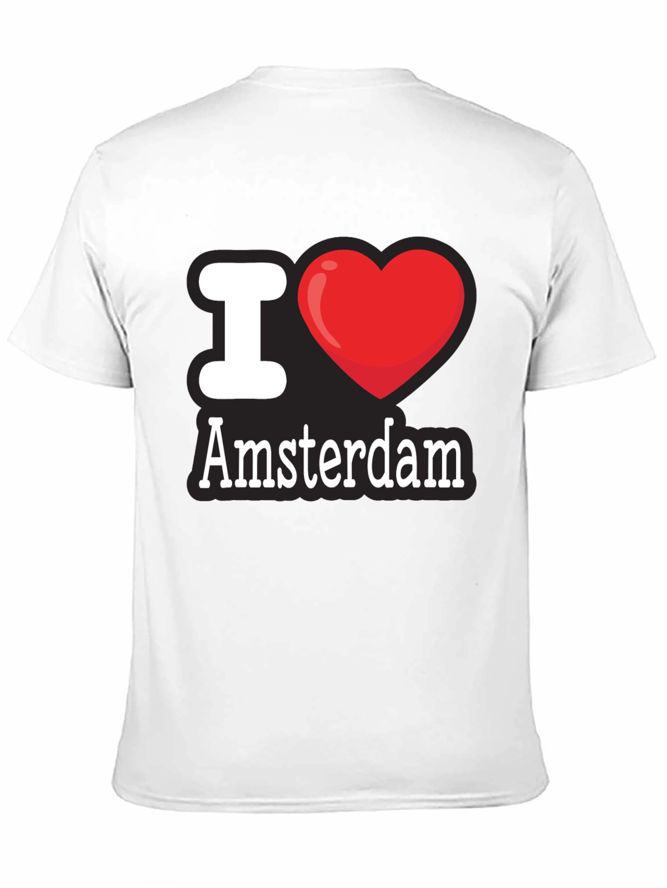 I Heart Amsterdam T-Shirt - Black Cotton Tee