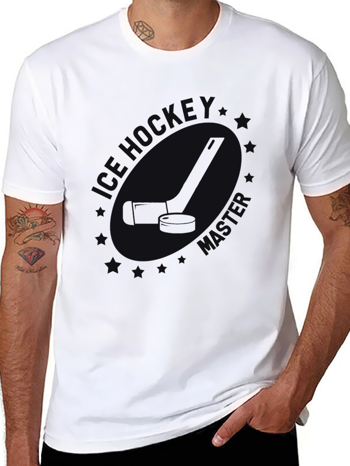 Mens Black Ice Hockey T-Shirt