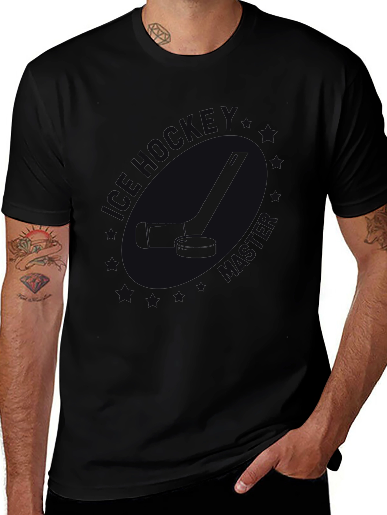 Mens Black Ice Hockey T-Shirt