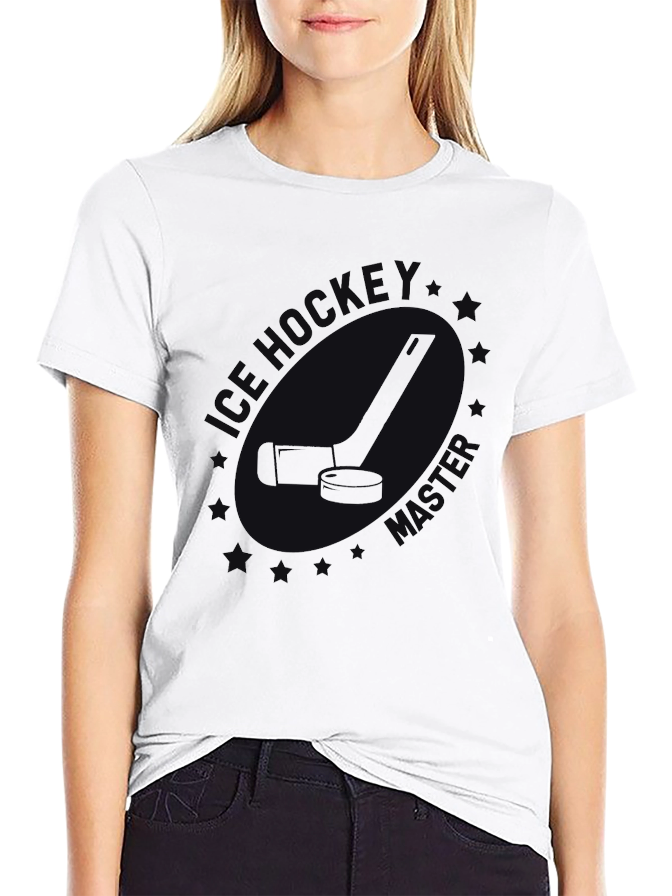 Mens Black Ice Hockey T-Shirt