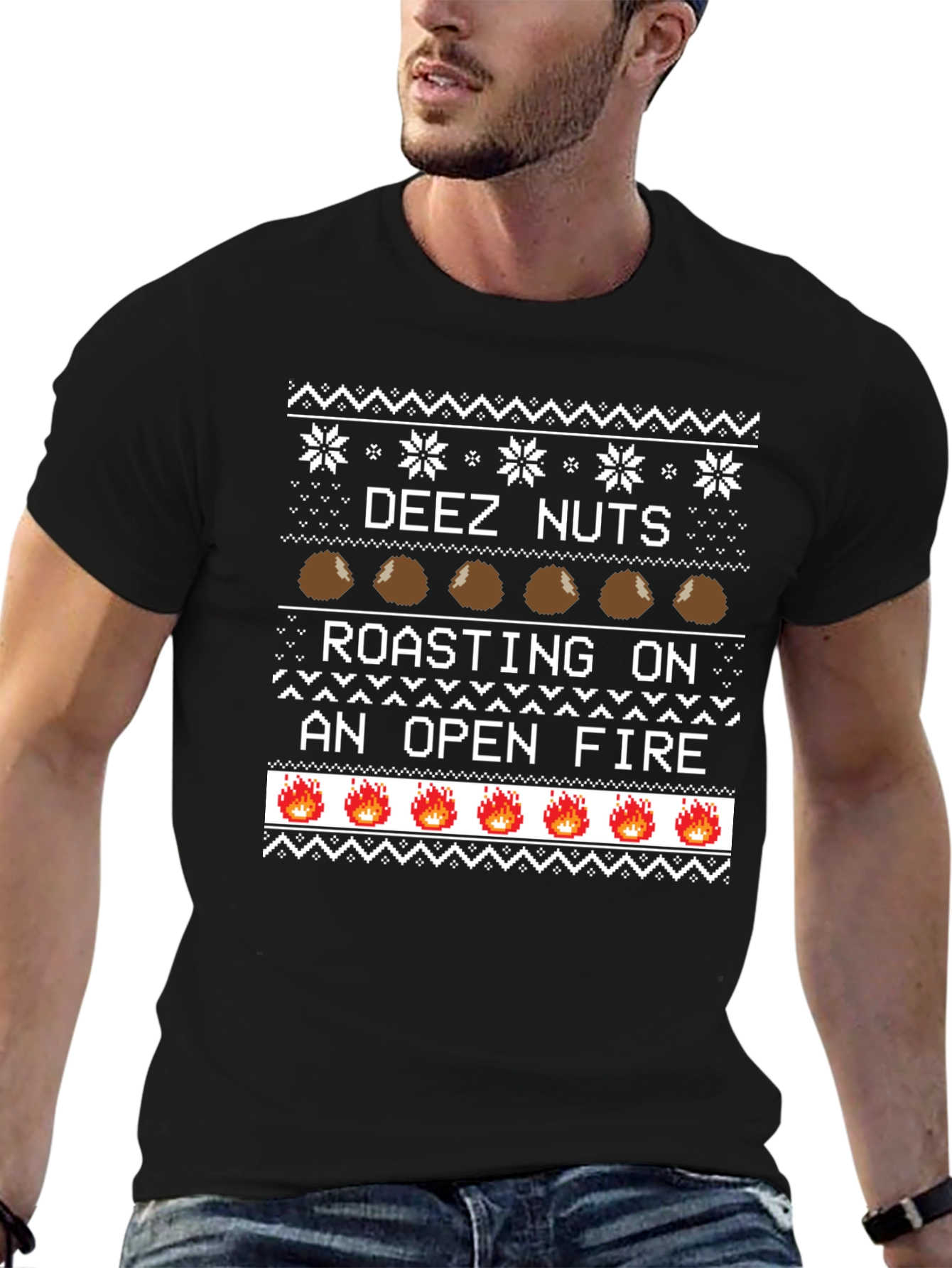 Deez Nuts Roasting Ugly Christmas Sweater T-Shirt