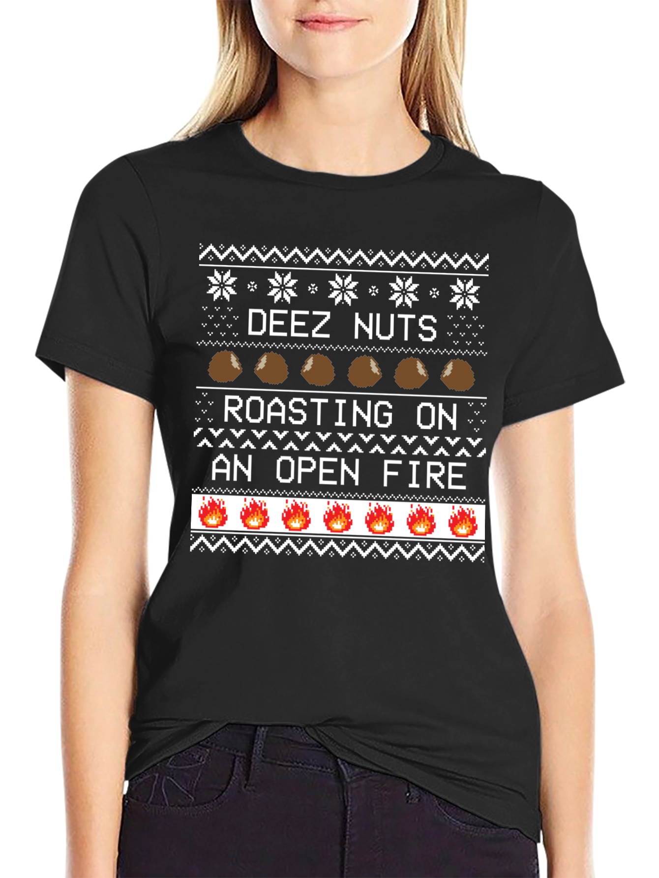 Deez Nuts Roasting Ugly Christmas Sweater T-Shirt