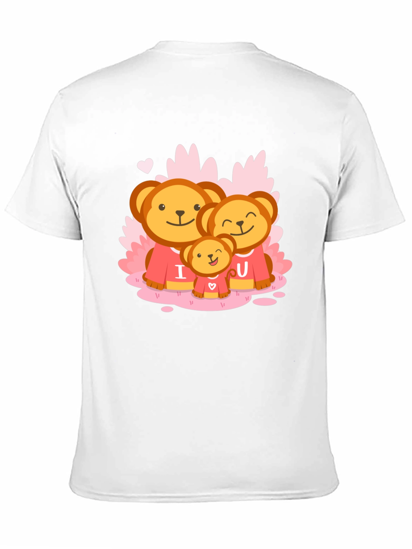 Cute Bear Family I Love You Black T-Shirt