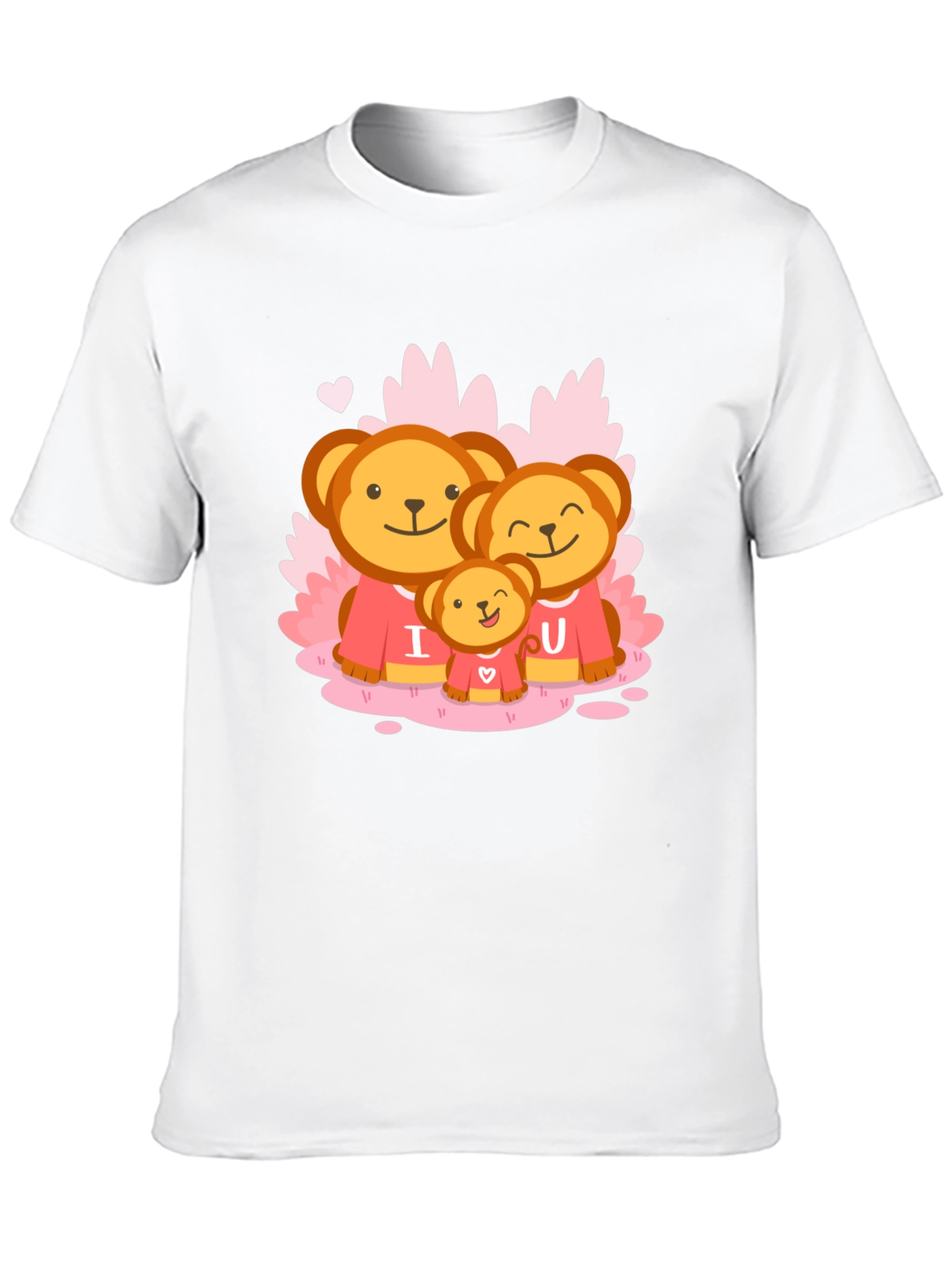 Cute Bear Family I Love You Black T-Shirt