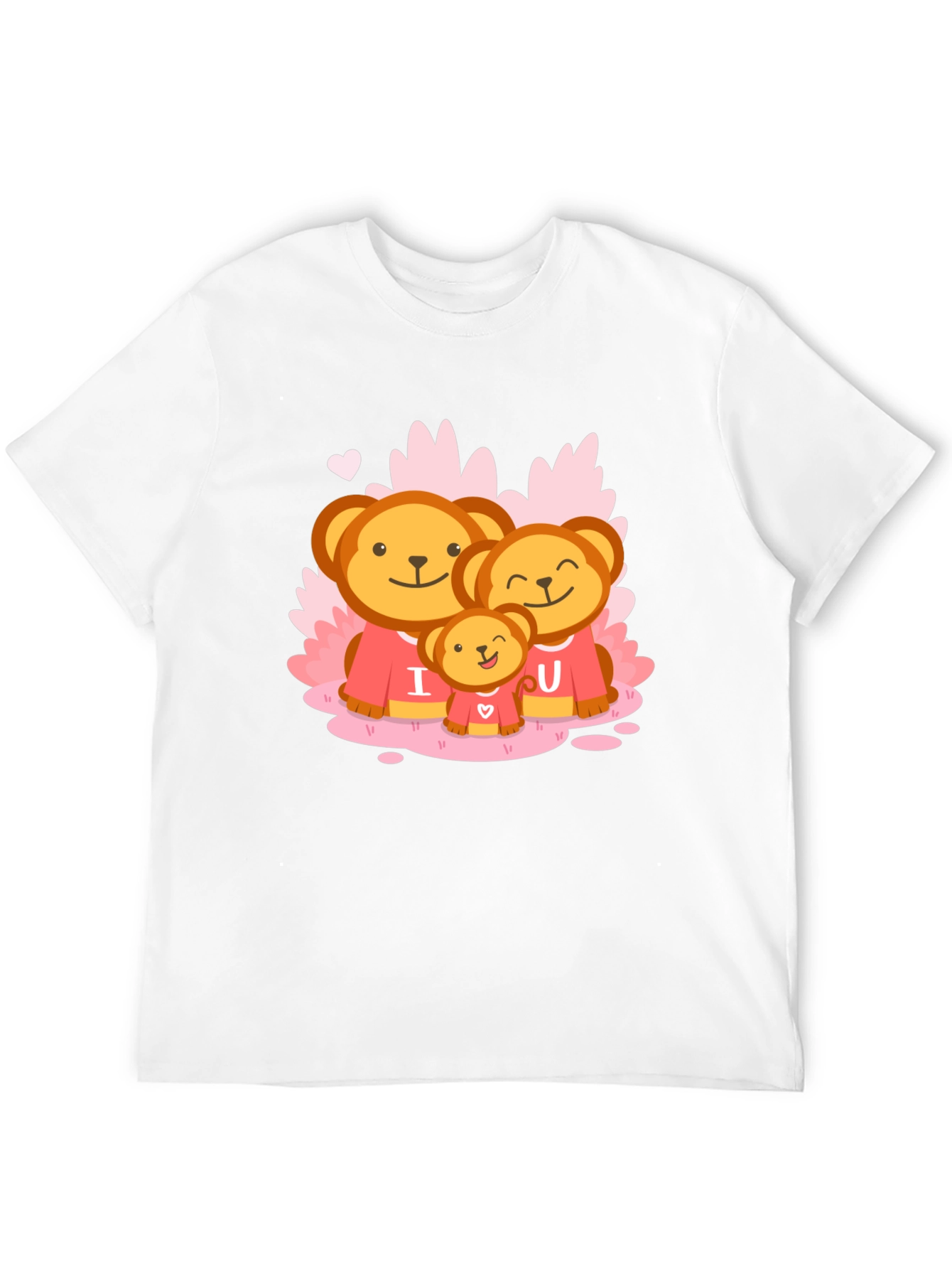 Cute Bear Family I Love You Black T-Shirt