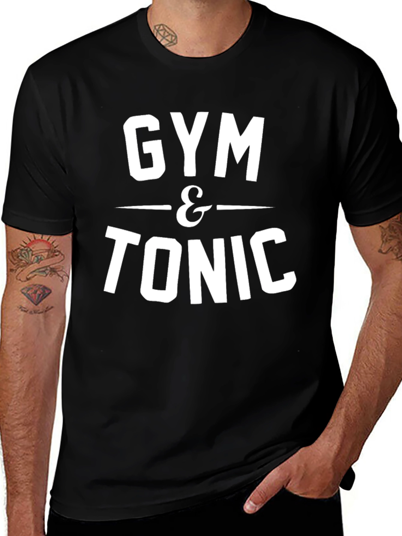 Gym & Tonic Graphic Tee - Black Cotton Blend