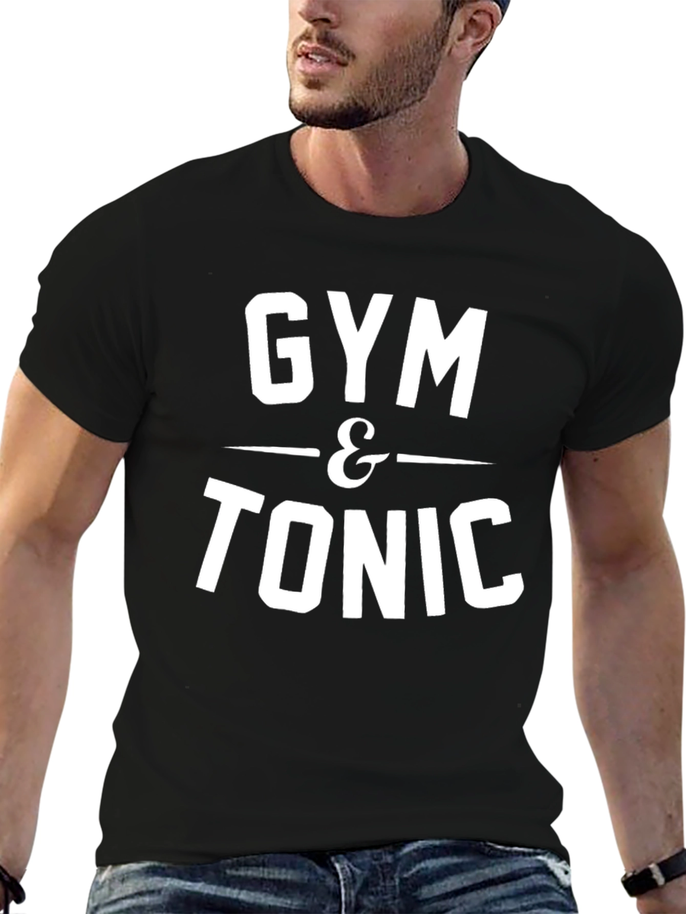 Gym & Tonic Graphic Tee - Black Cotton Blend