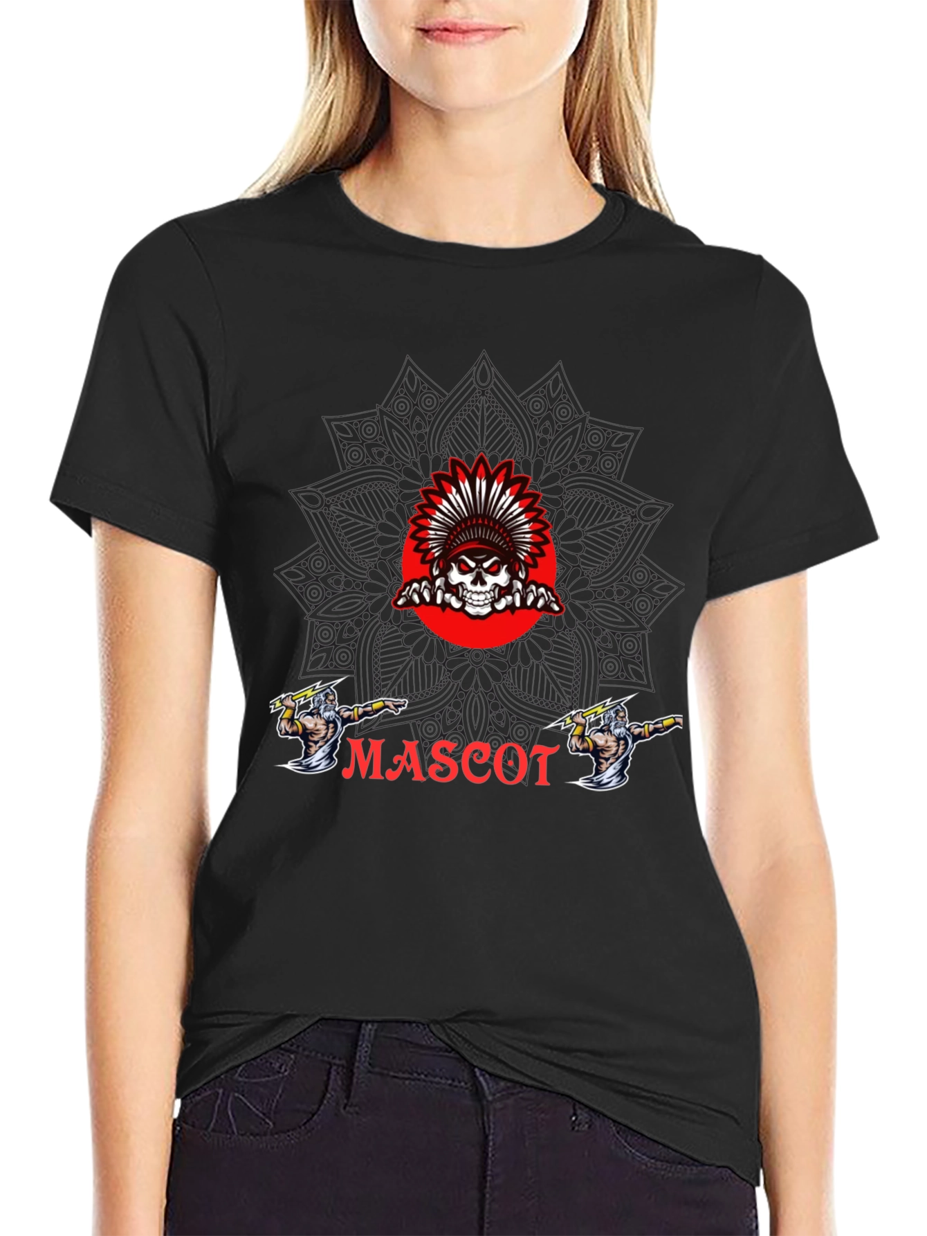 Black Mascot Graphic T-Shirt