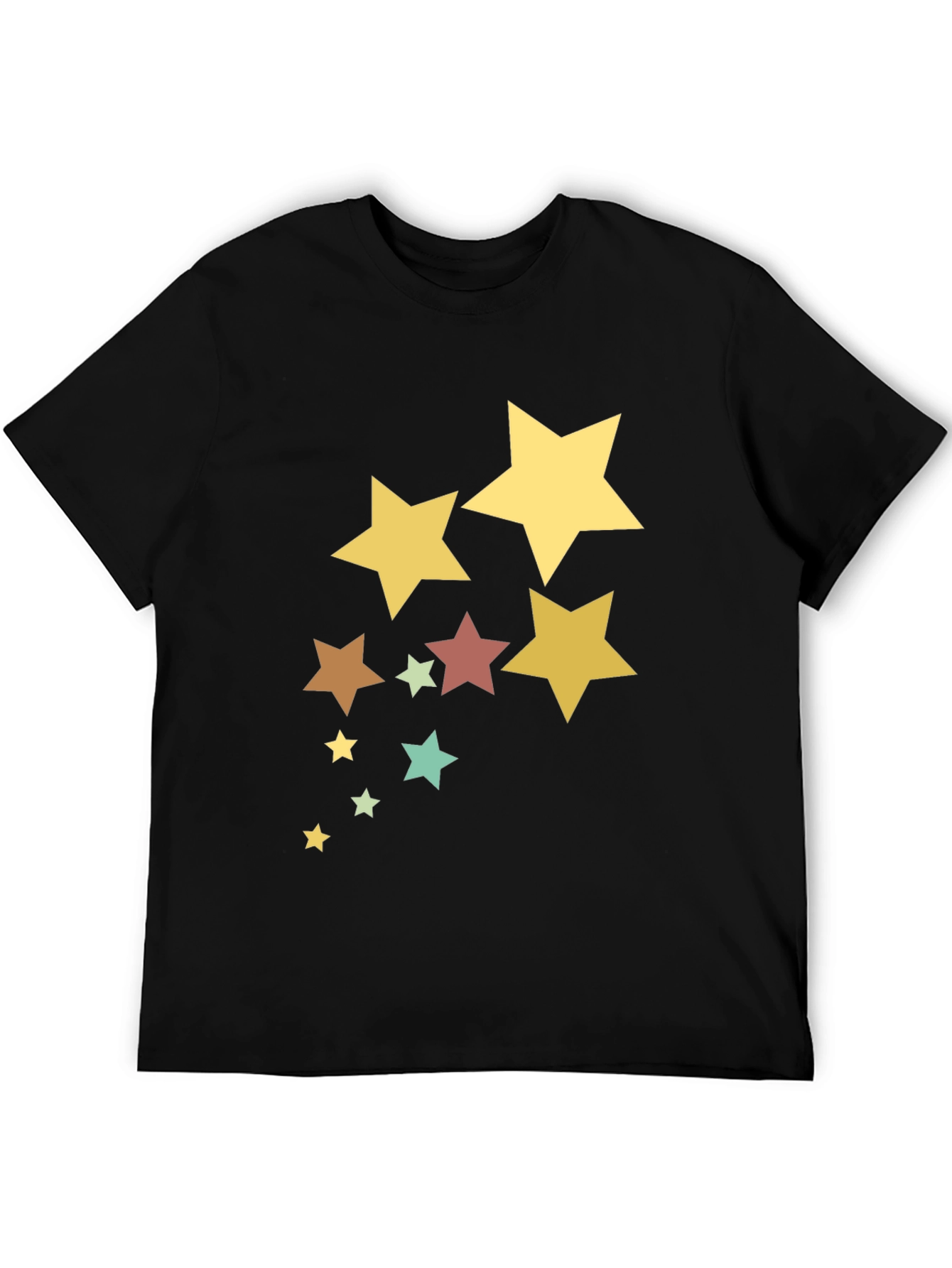 Stylish Star Pattern Black T-Shirt