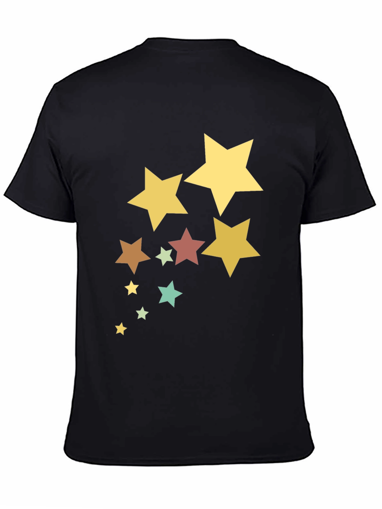 Stylish Star Pattern Black T-Shirt