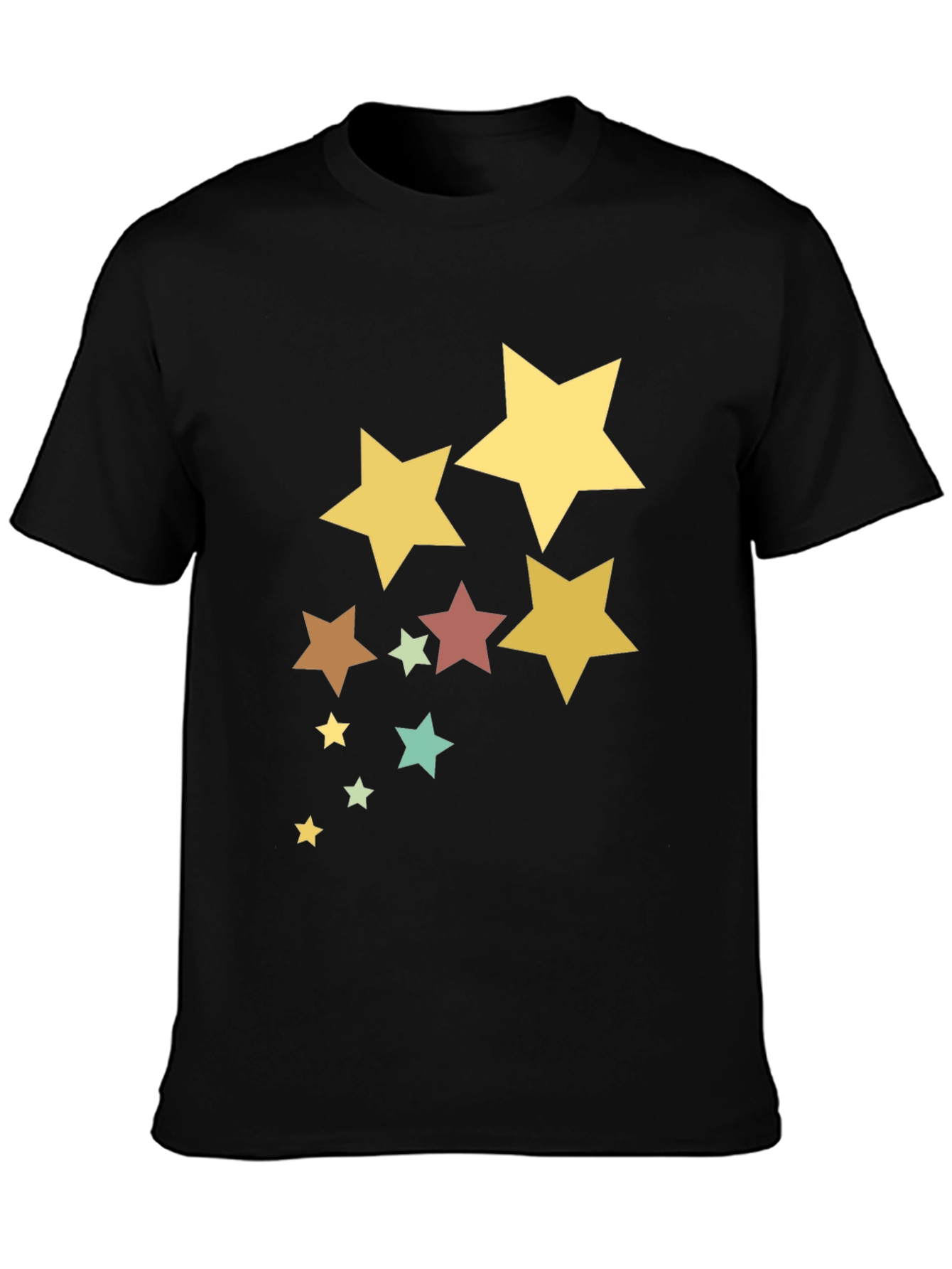 Stylish Star Pattern Black T-Shirt