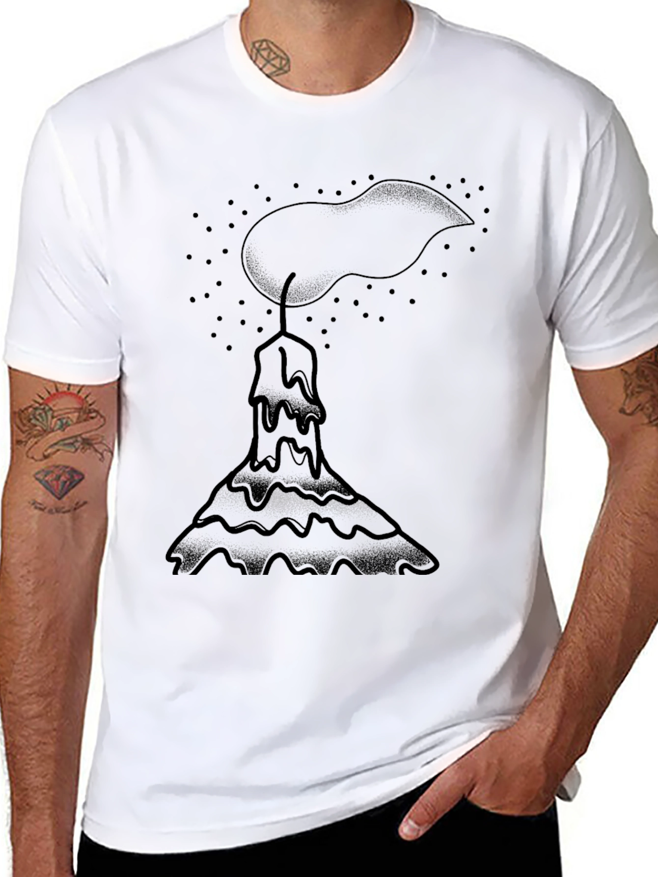 Melting Candle Graphic Tee - Black