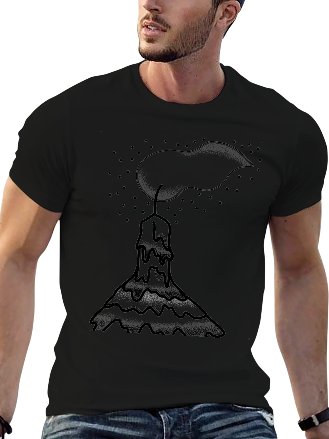 Melting Candle Graphic Tee - Black