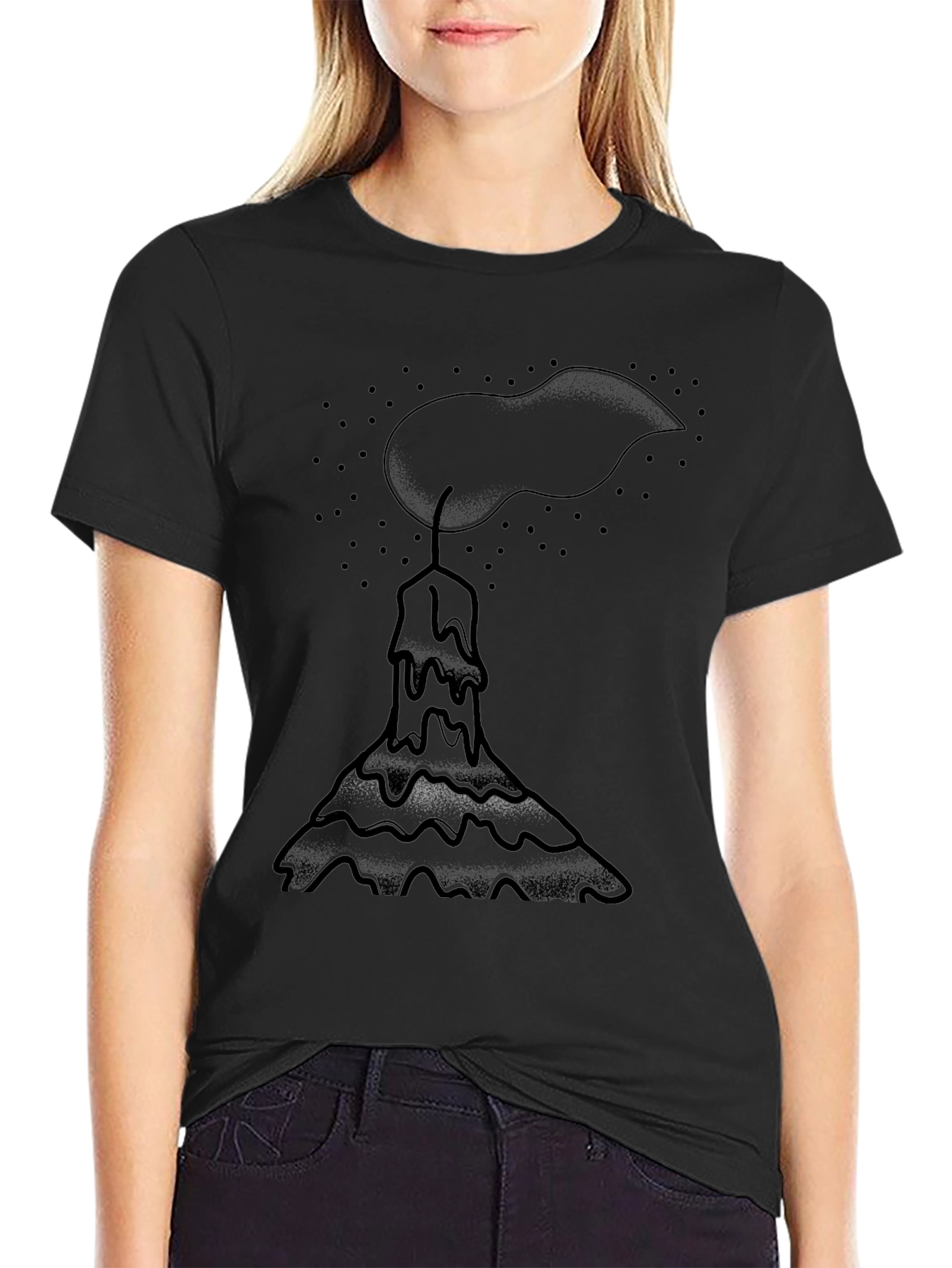Melting Candle Graphic Tee - Black