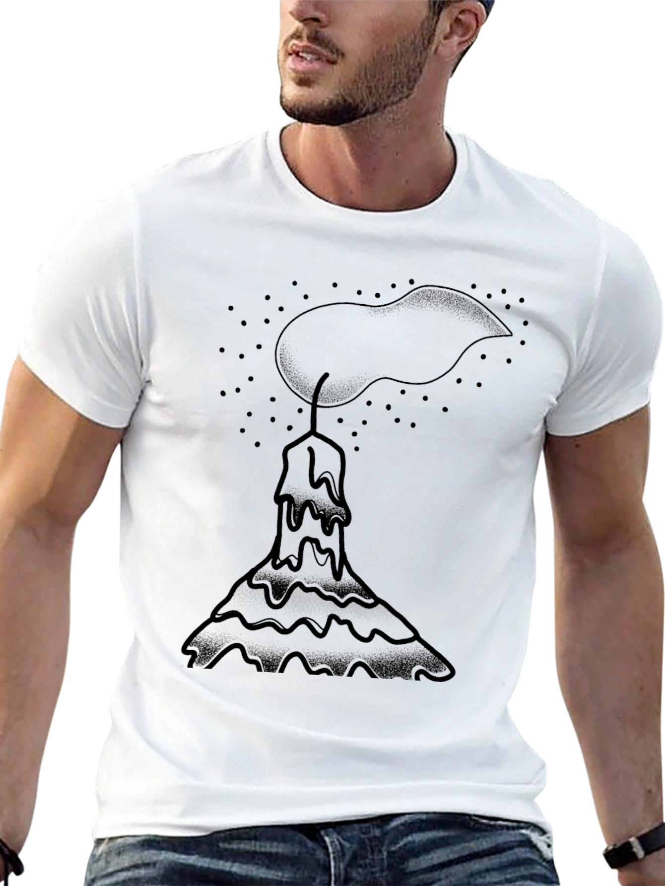 Melting Candle Graphic Tee - Black