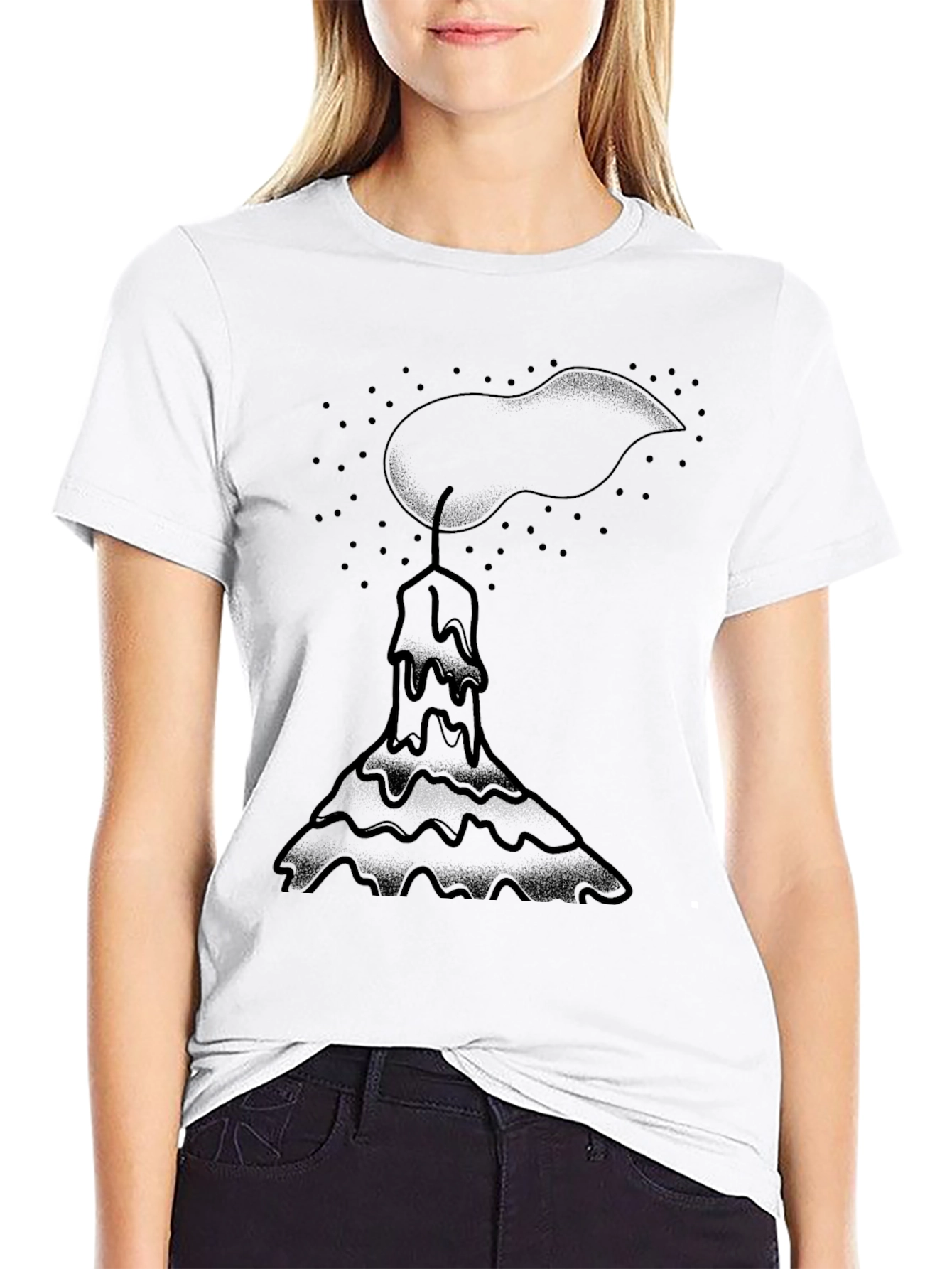 Melting Candle Graphic Tee - Black