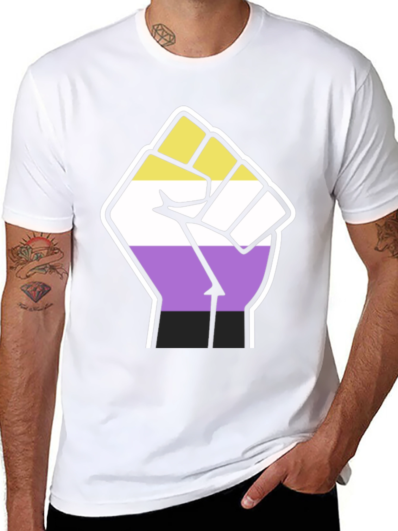 Non-Binary Pride Fist T-Shirt
