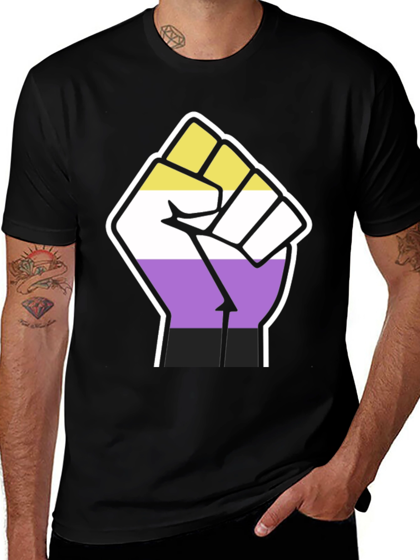 Non-Binary Pride Fist T-Shirt