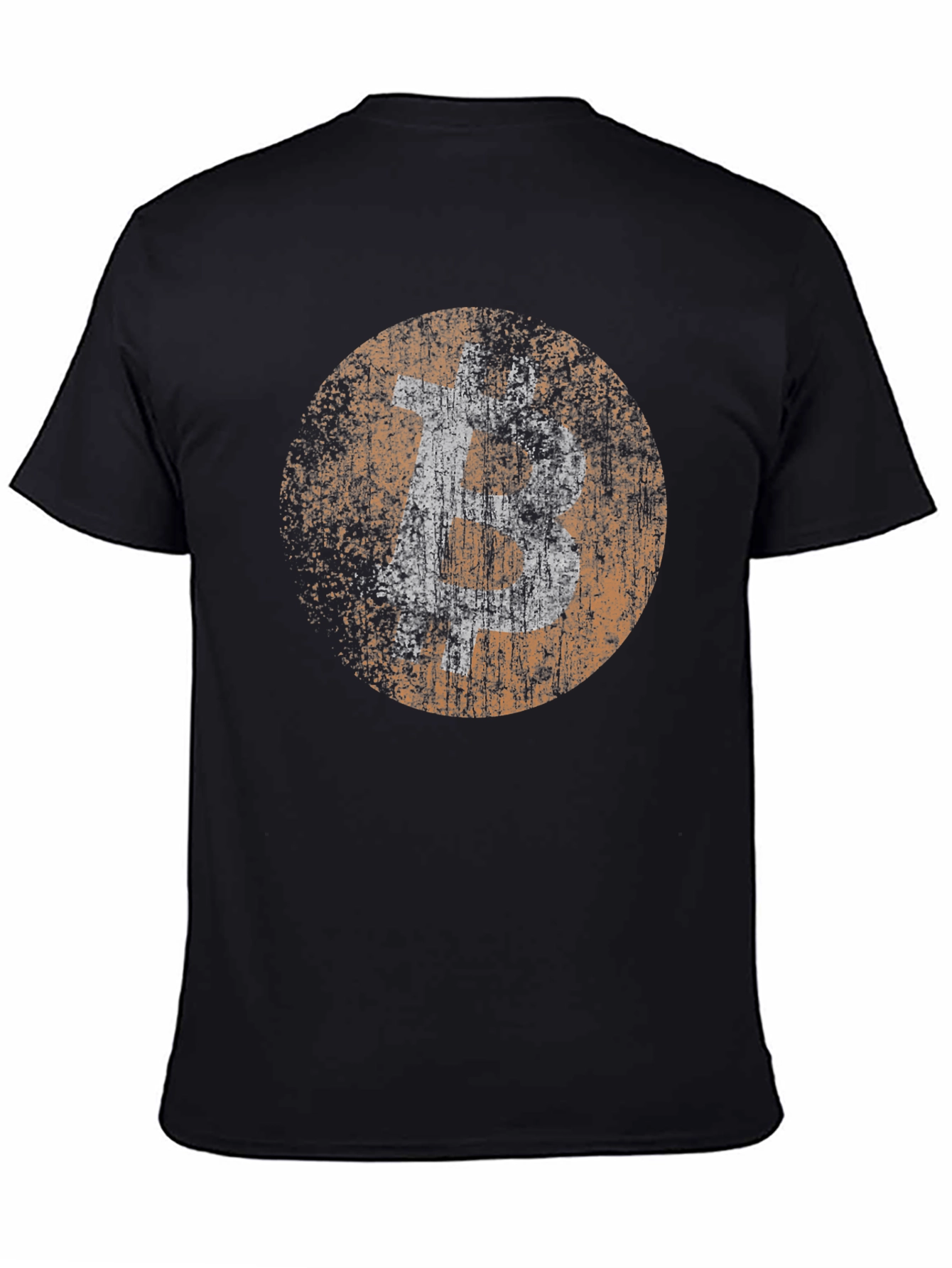 Bitcoin Distressed Logo Black T-Shirt