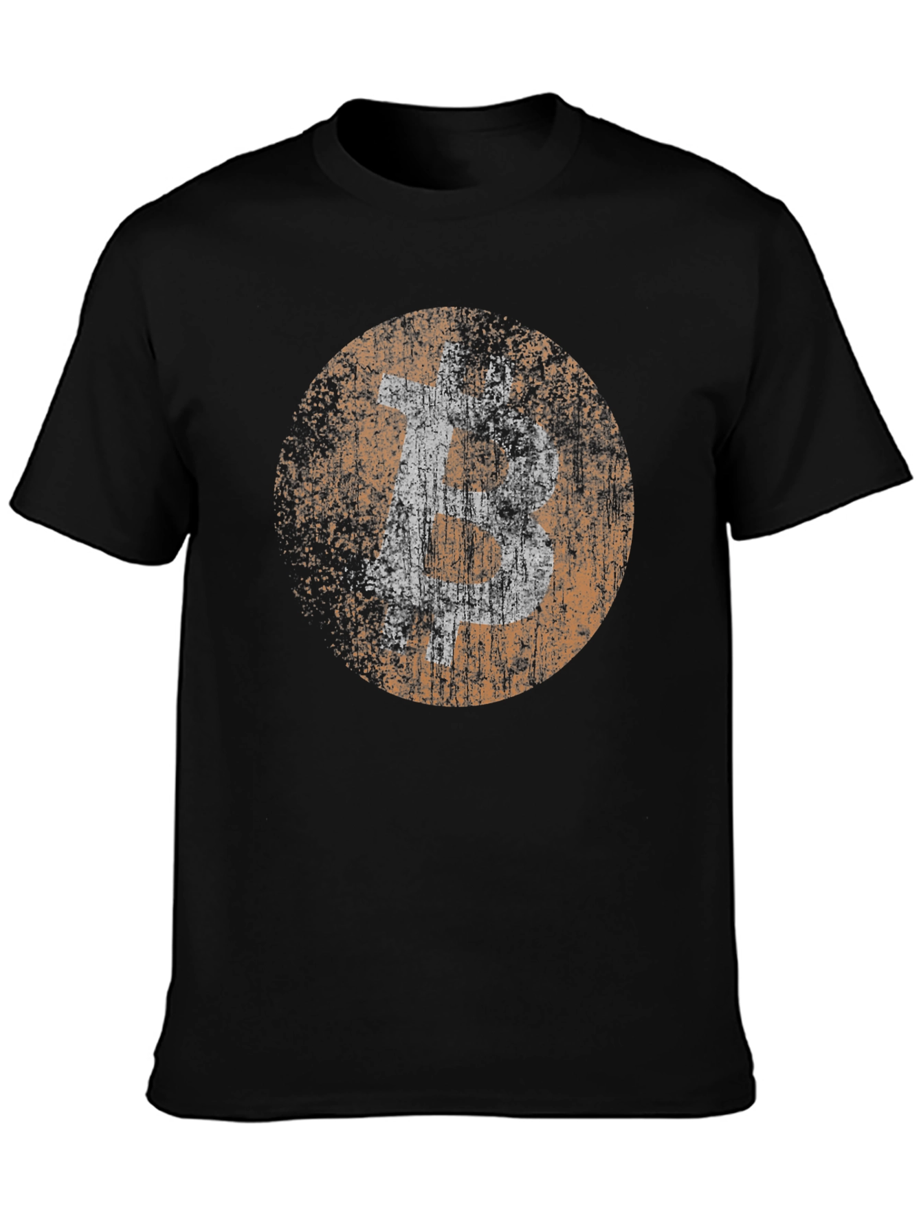 Bitcoin Distressed Logo Black T-Shirt