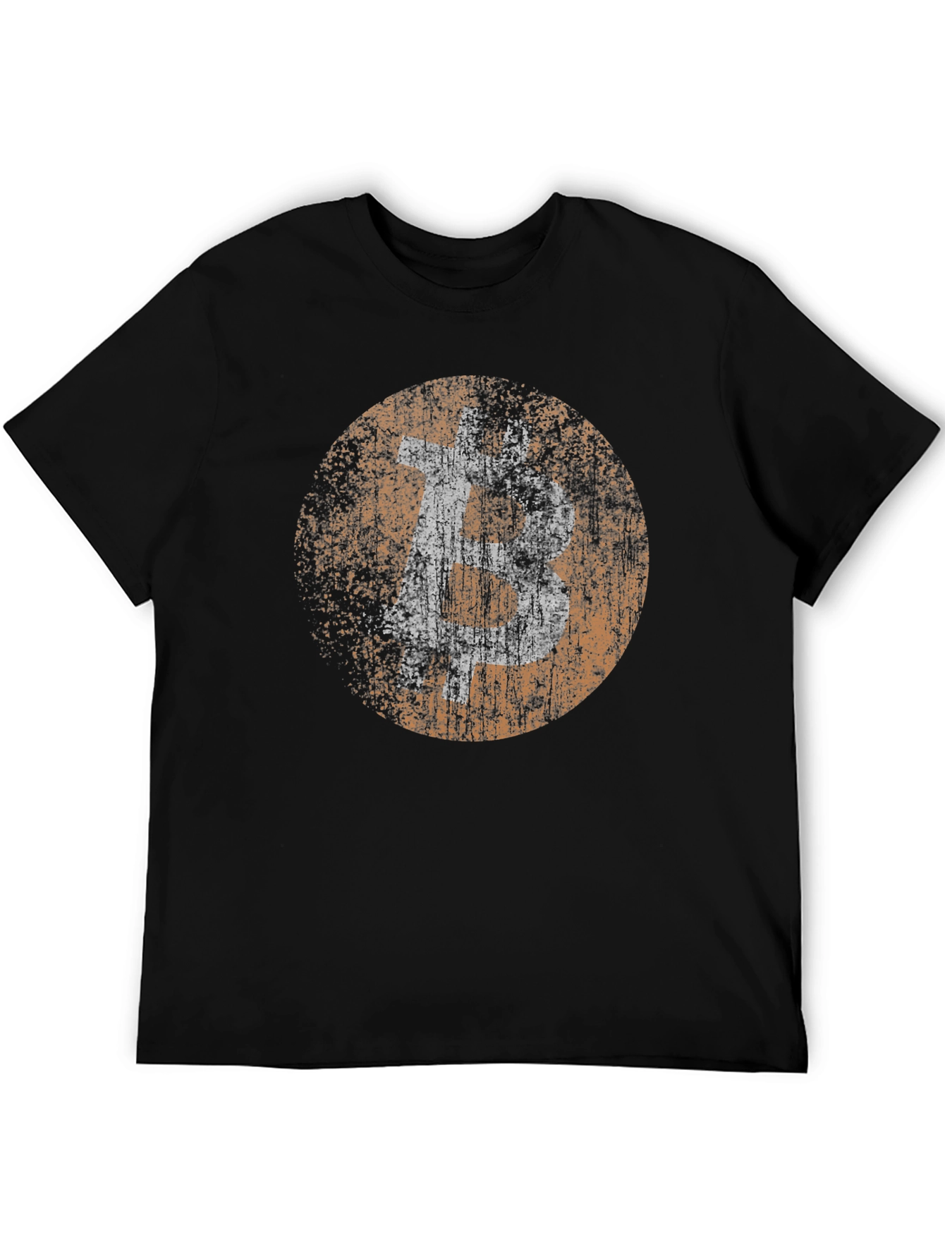 Bitcoin Distressed Logo Black T-Shirt
