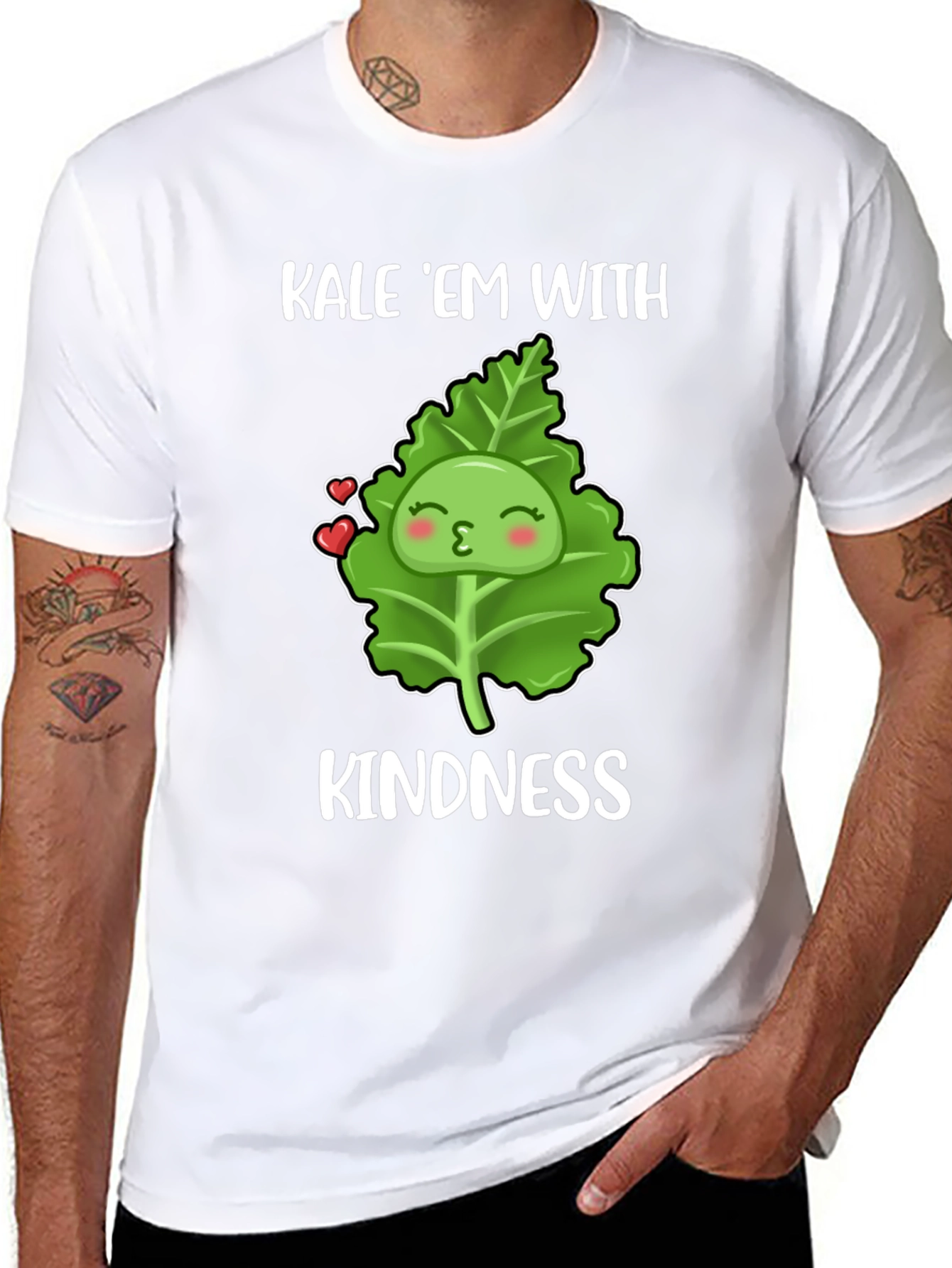 Kale Em With Kindness T-Shirt - Vegan Love!
