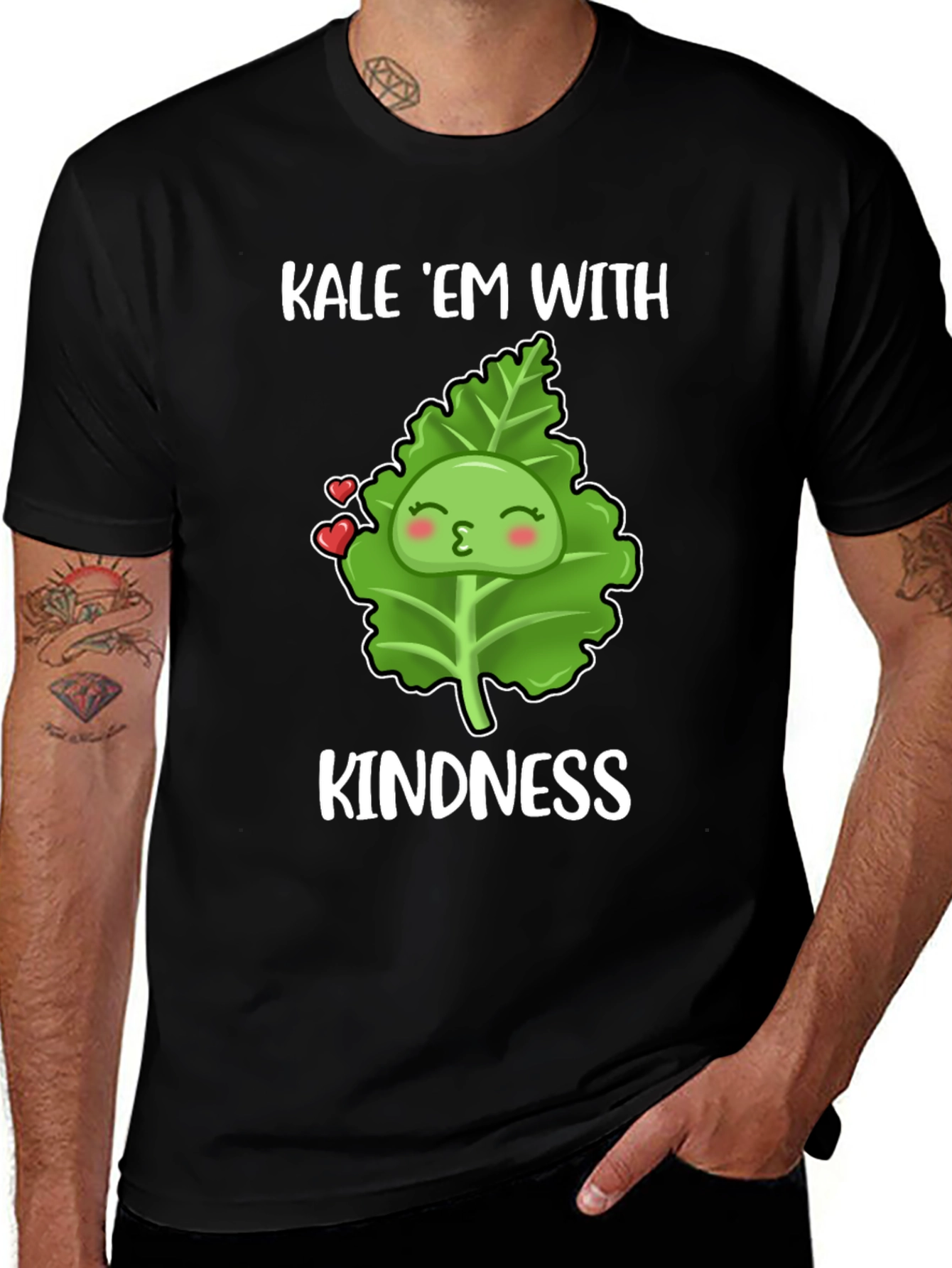 Kale Em With Kindness T-Shirt - Vegan Love!