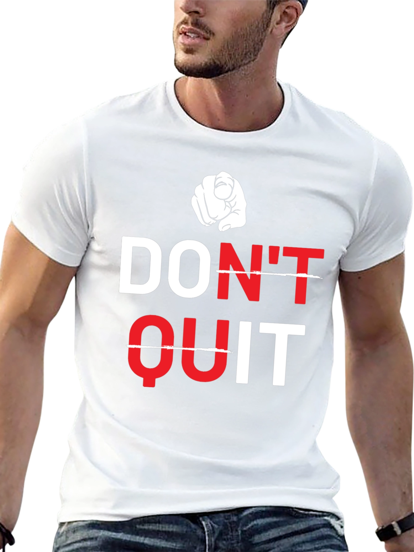 Motivational Dont Quit Graphic Tee - Black