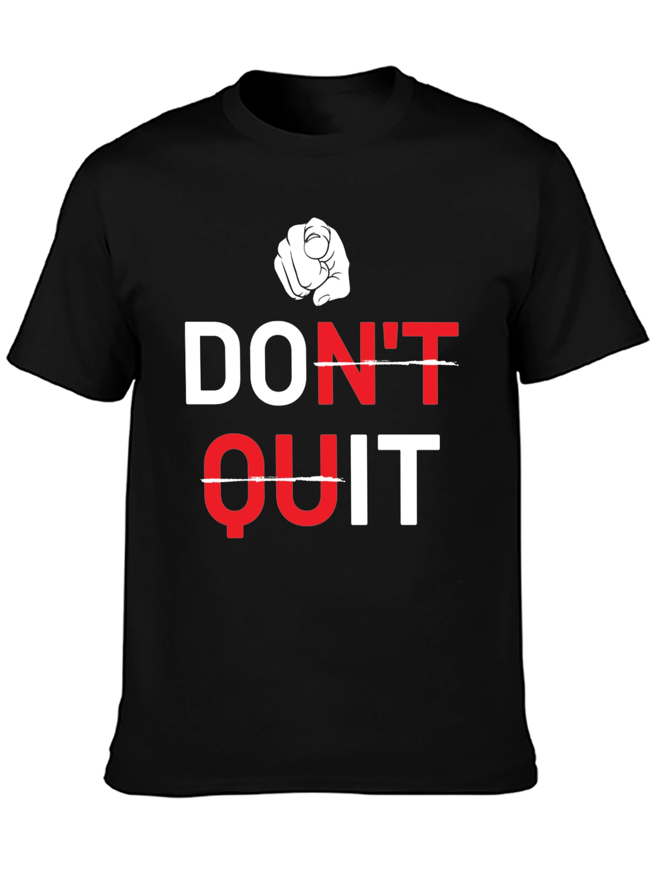 Motivational Dont Quit Graphic Tee - Black