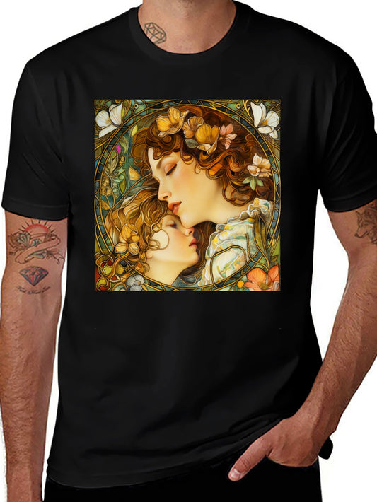 Art Nouveau Womens Black Graphic Tee