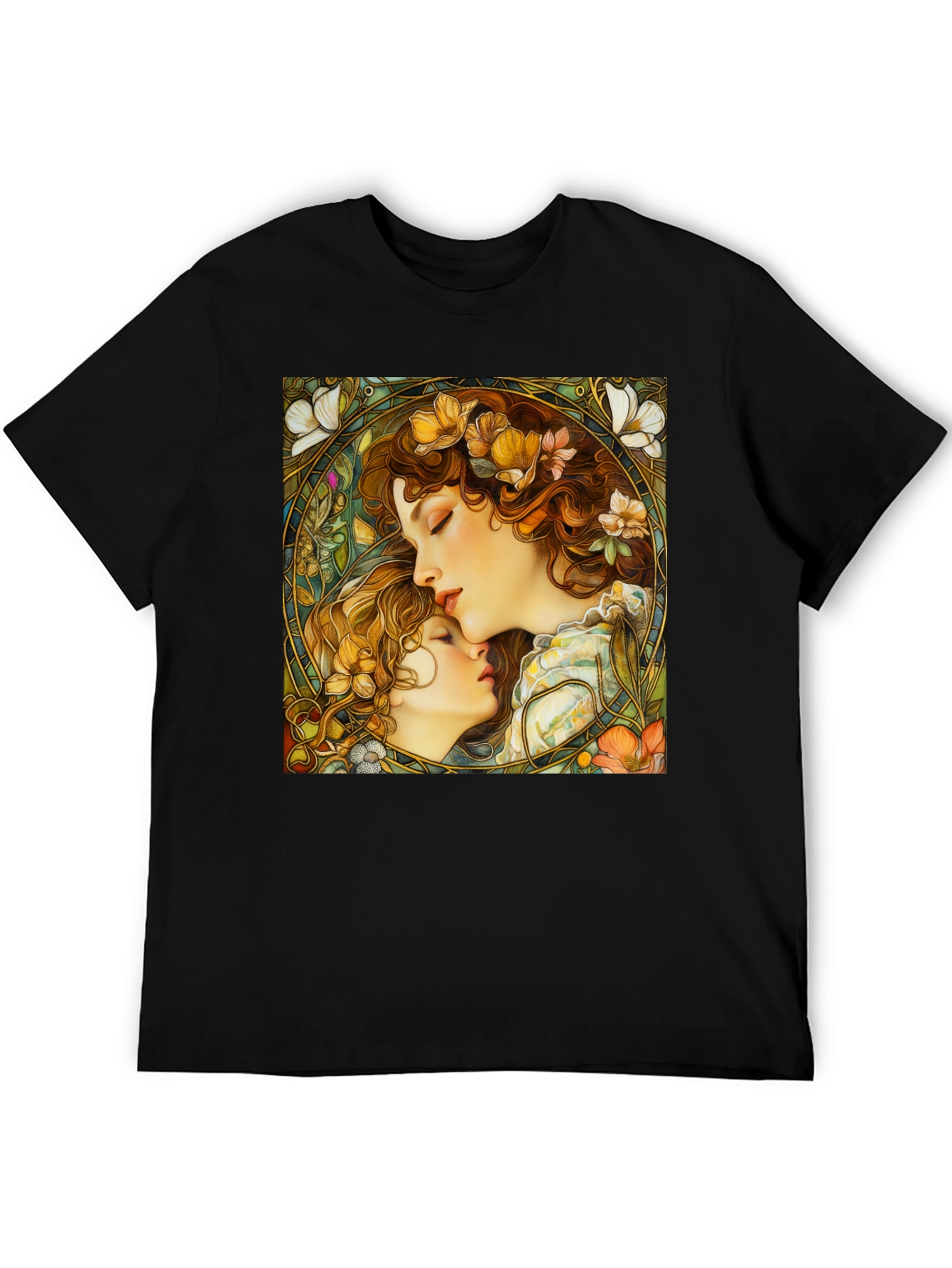Art Nouveau Womens Black Graphic Tee