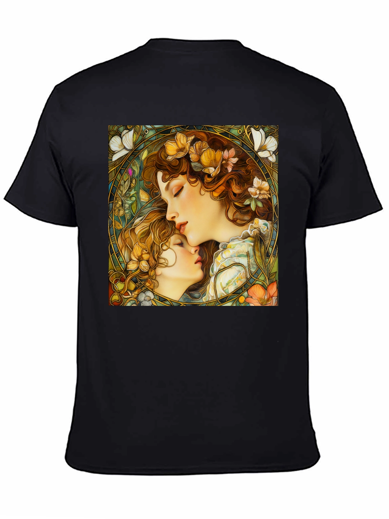 Art Nouveau Womens Black Graphic Tee