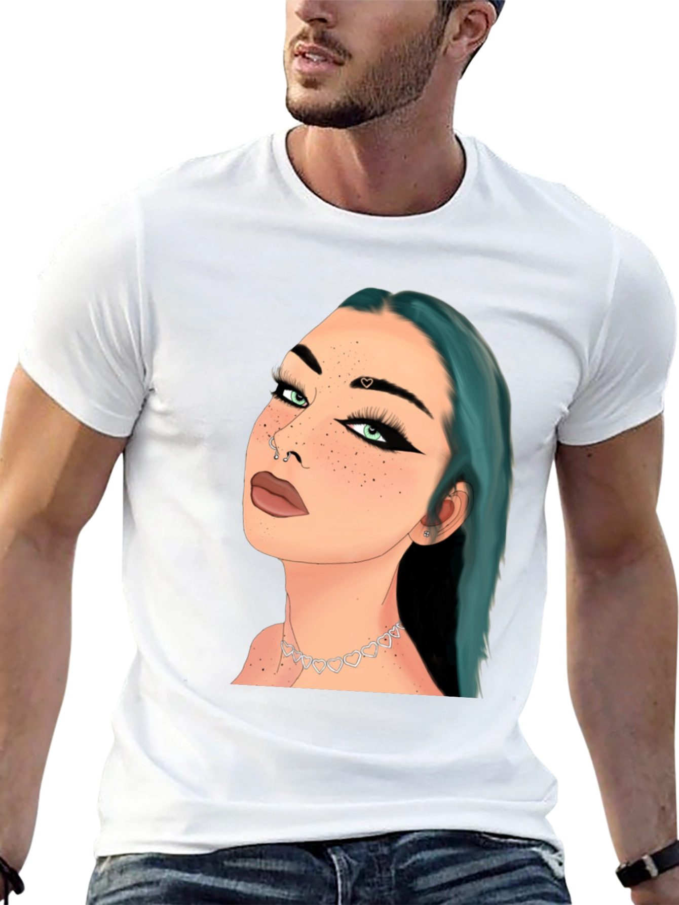 Artsy Woman Graphic Tee - Black Cotton Blend Shirt