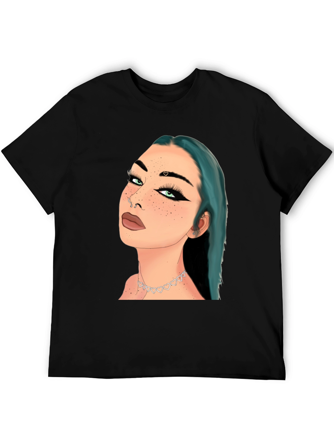 Artsy Woman Graphic Tee - Black Cotton Blend Shirt