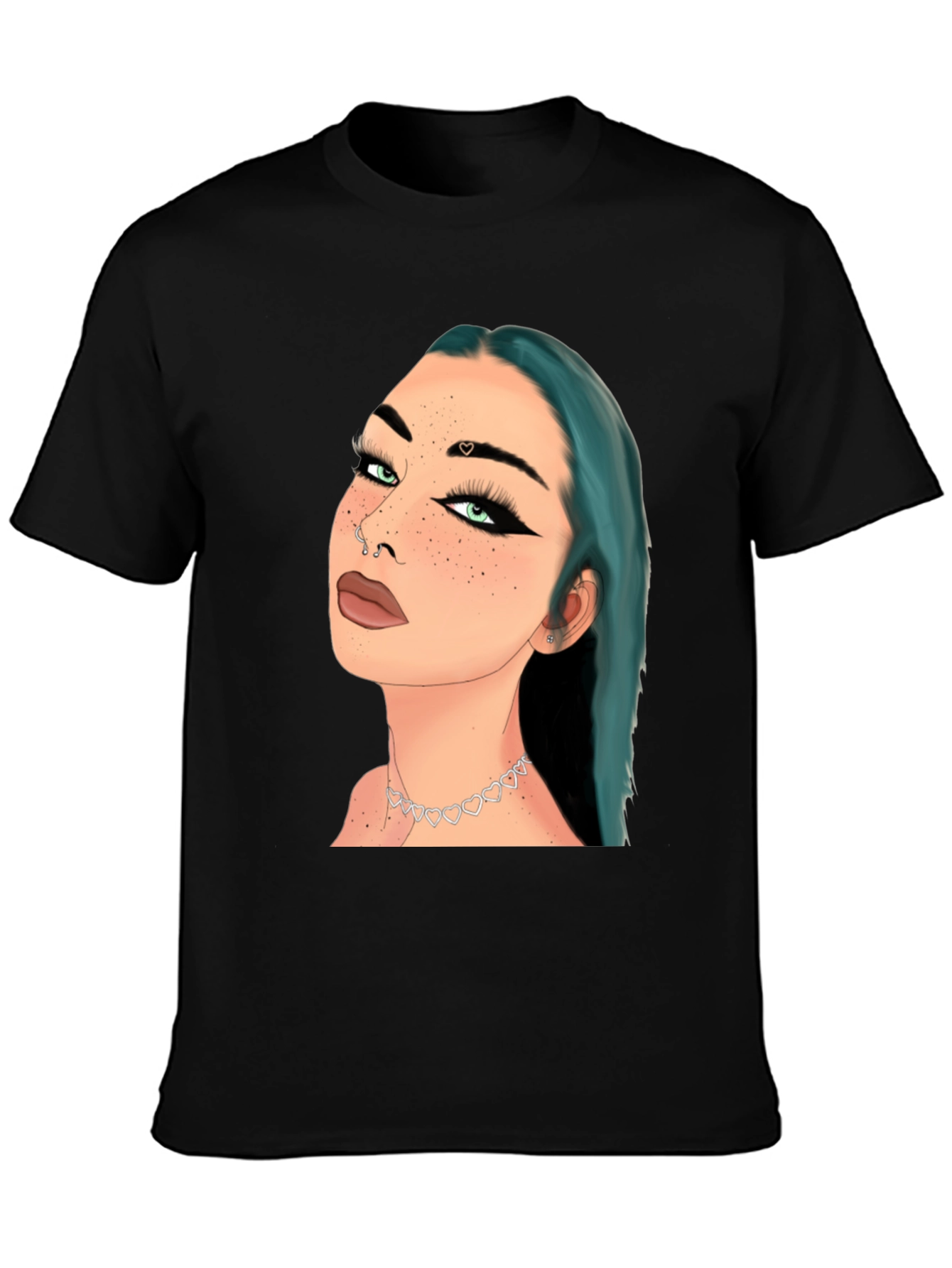 Artsy Woman Graphic Tee - Black Cotton Blend Shirt